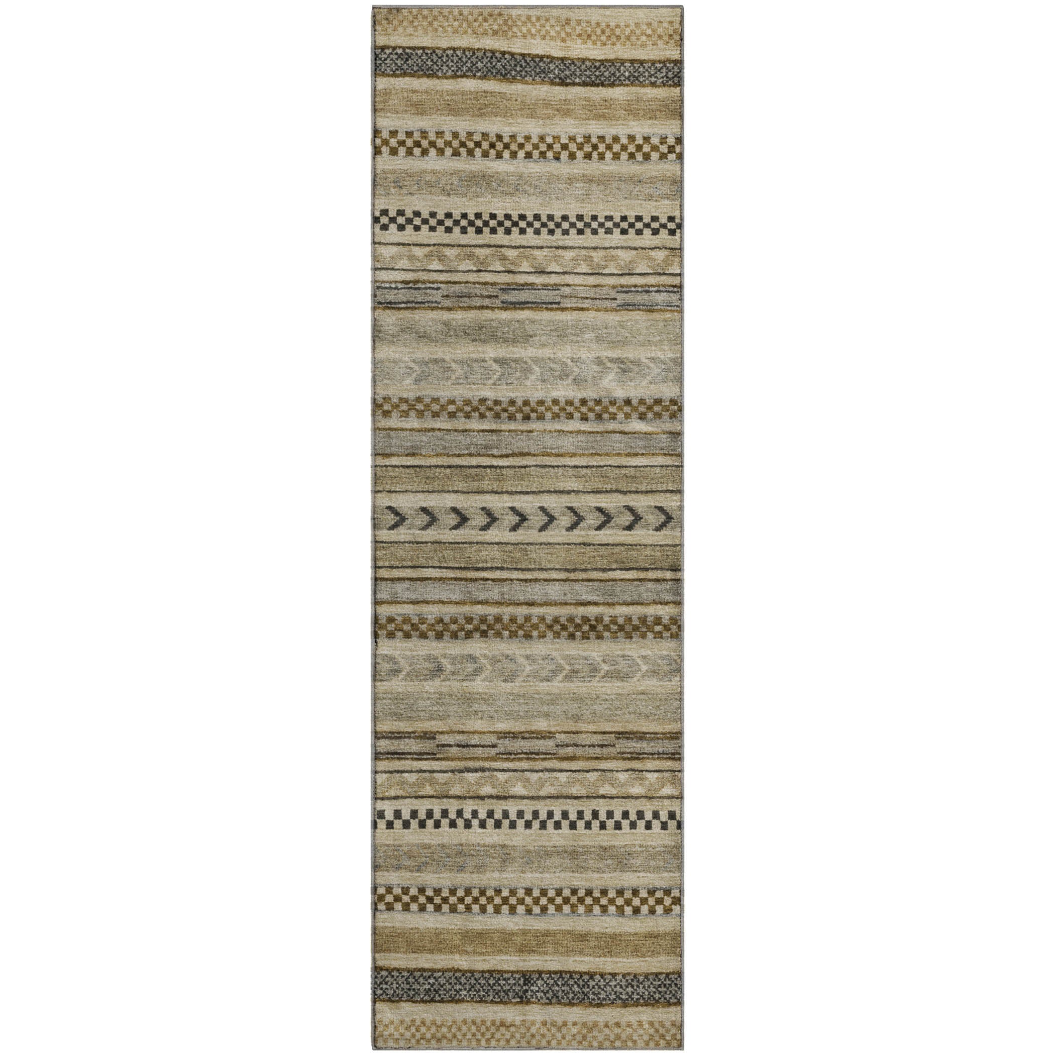 Sarajevo Machine Washable Transitional Chocolate Brown Rug 2'3" x 7'6" #shape_Runner
