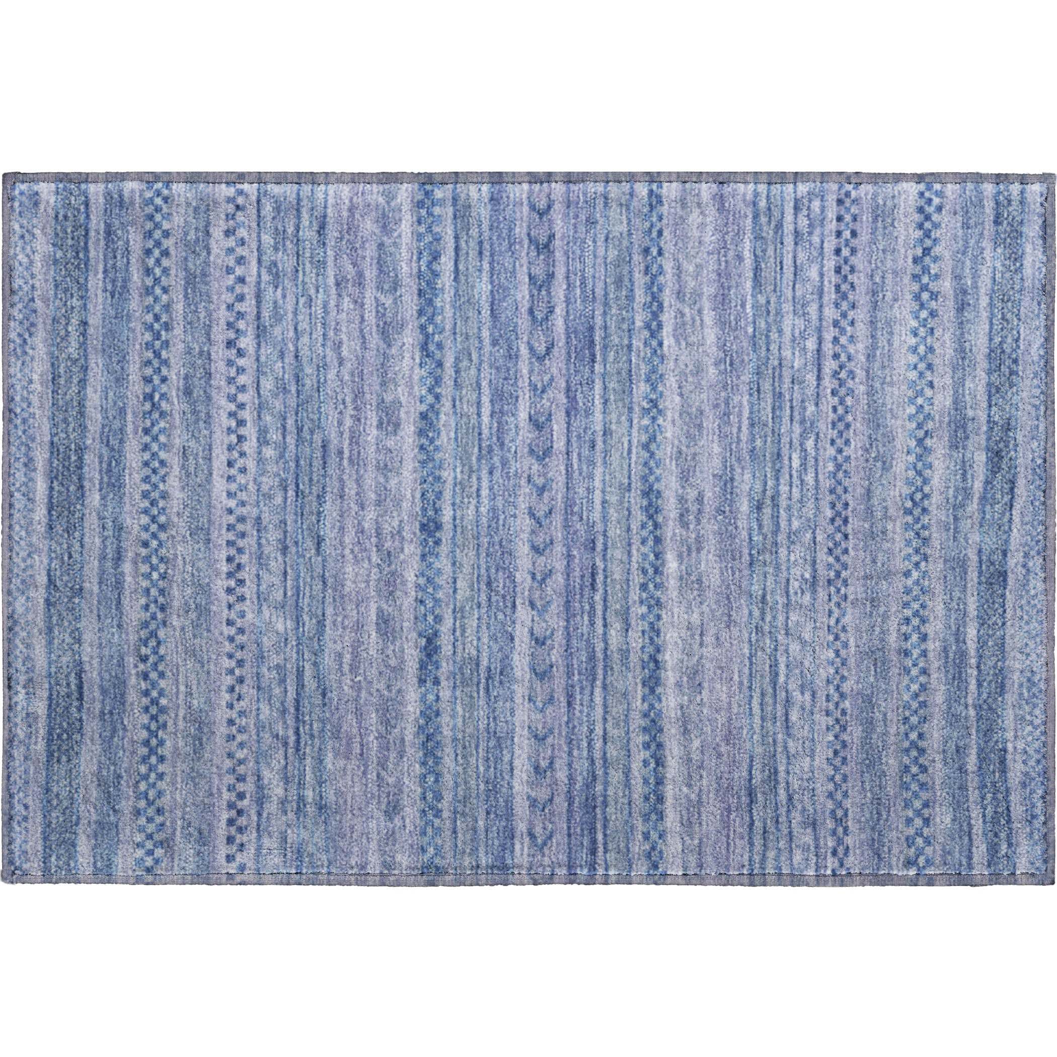 Sarajevo Machine Washable Transitional Denim Blue Rug 1'8" x 2'6" #shape_Rectangle