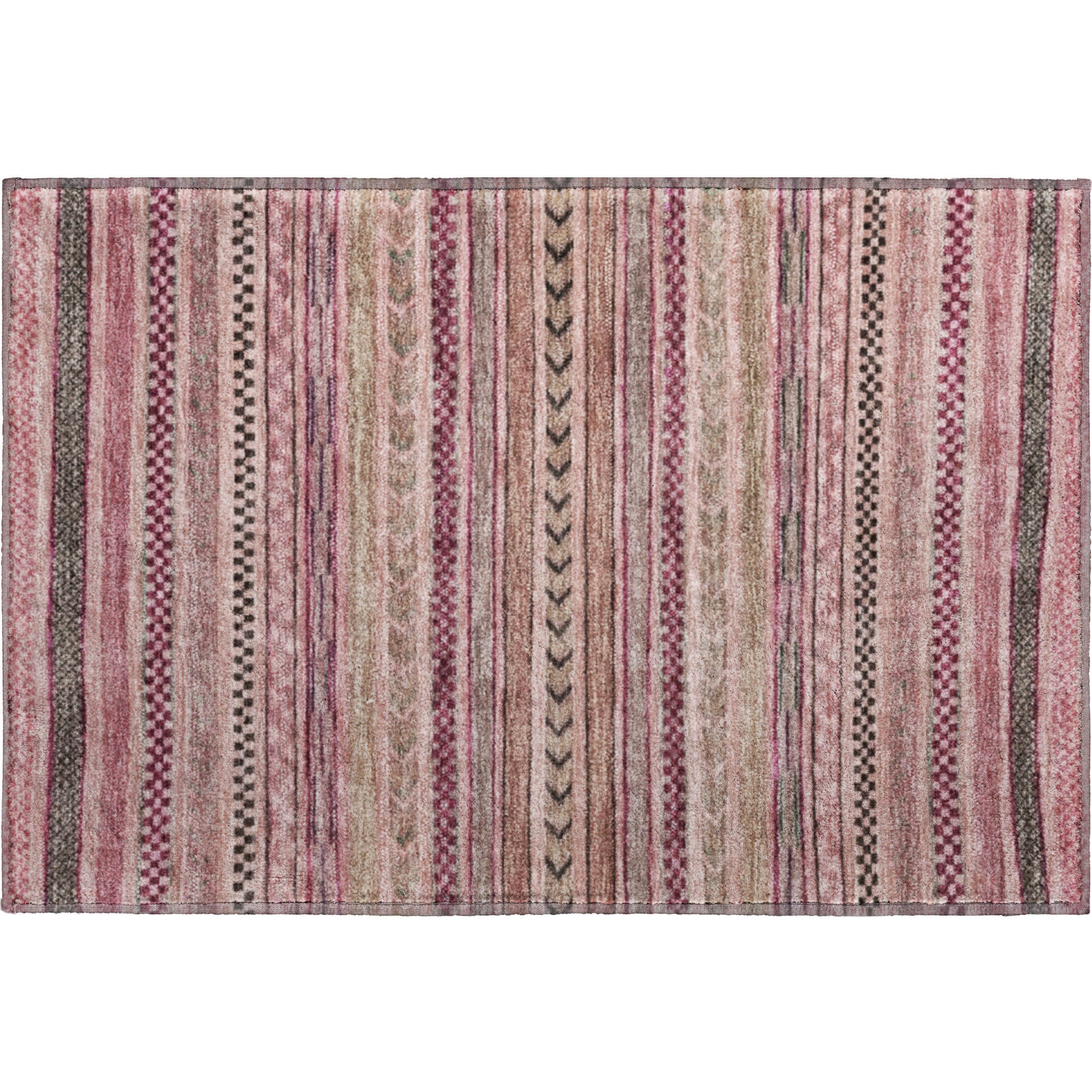 Sarajevo Machine Washable Transitional Pink Rug 1'8" x 2'6" #shape_Rectangle