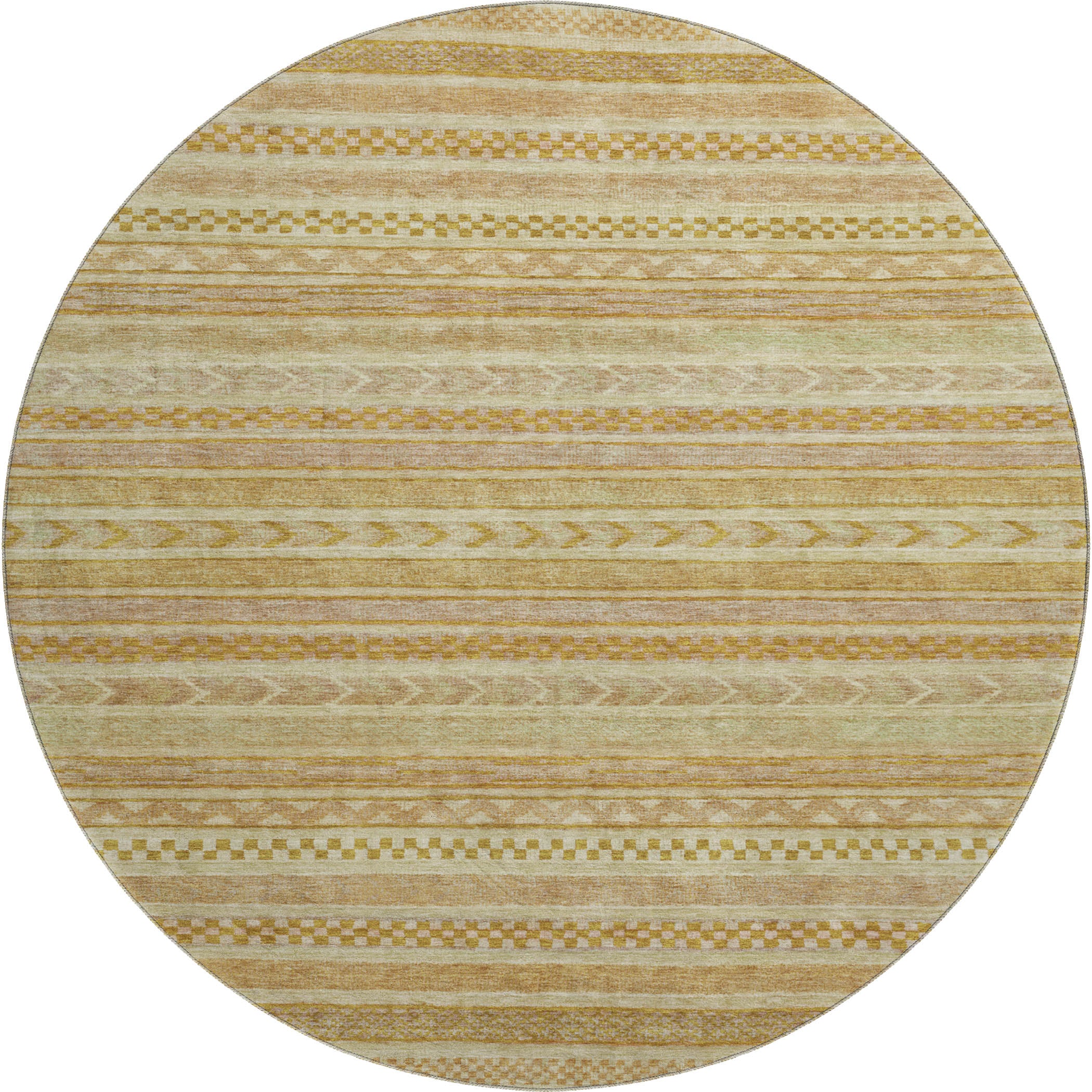 Sarajevo Machine Washable Transitional Salmon Orange Rug 8' x 8' #shape_Round