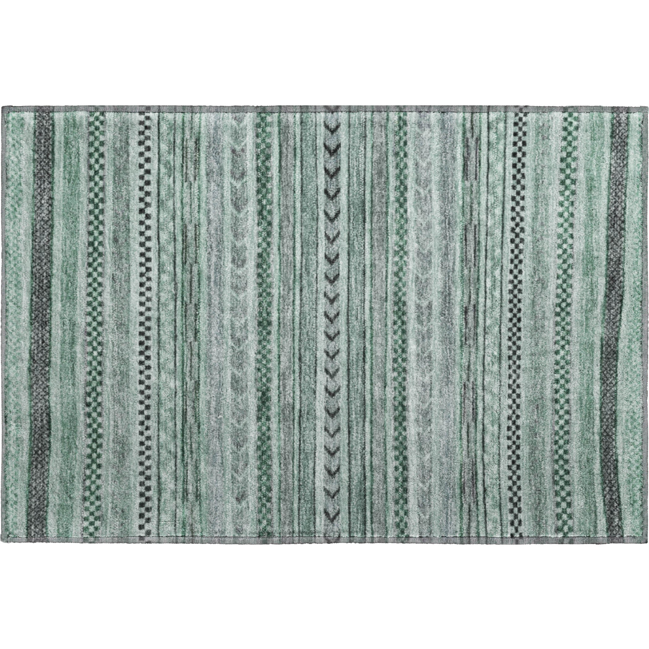 Sarajevo Machine Washable Transitional Teal Rug 1'8" x 2'6" #shape_Rectangle