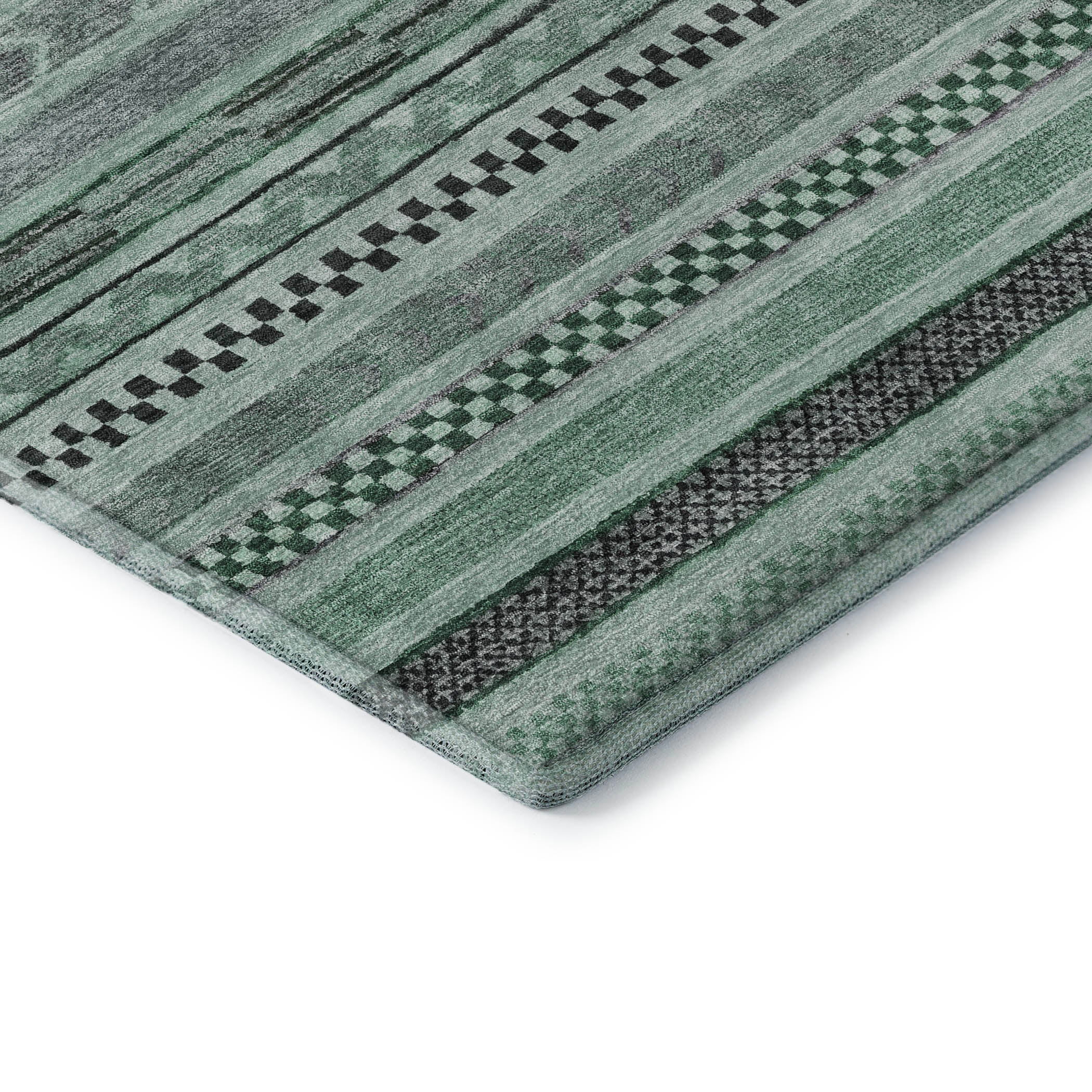 Sarajevo Machine Washable Transitional Teal Rug 1'8" x 2'6" #shape_Rectangle