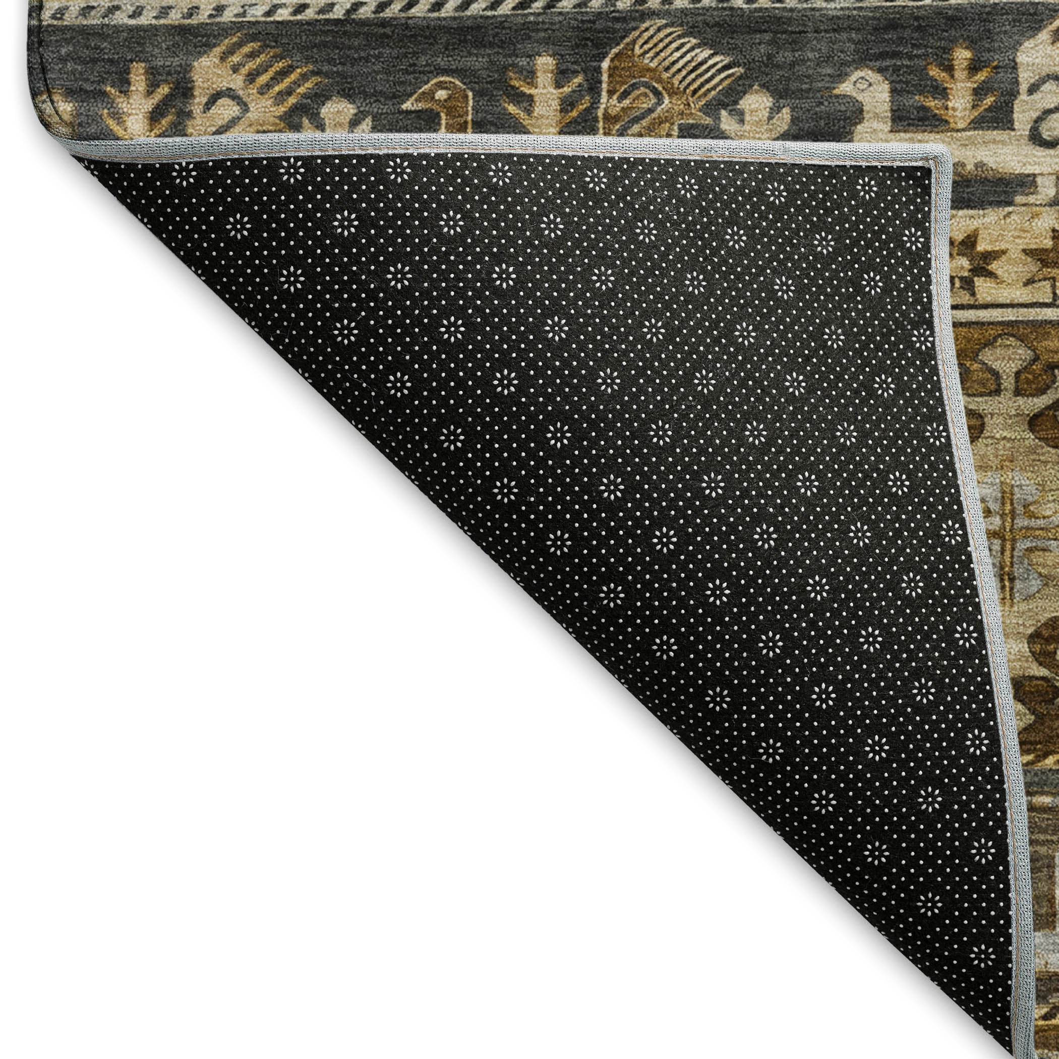 Rome Machine Washable Transitional Chocolate Brown Rug 1'8" x 2'6" #shape_Rectangle