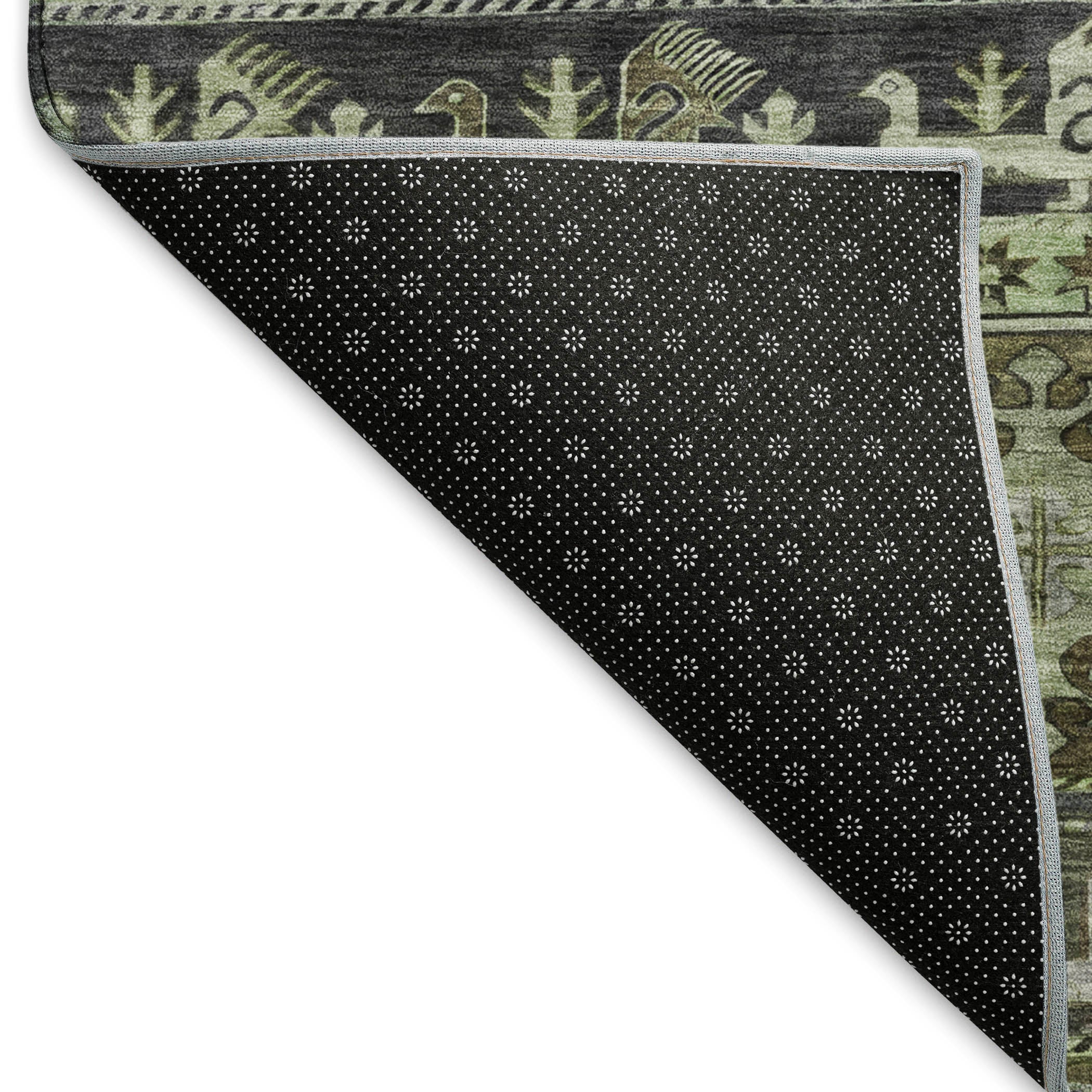 Rome Machine Washable Transitional Fern Green Rug 1'8" x 2'6" #shape_Rectangle