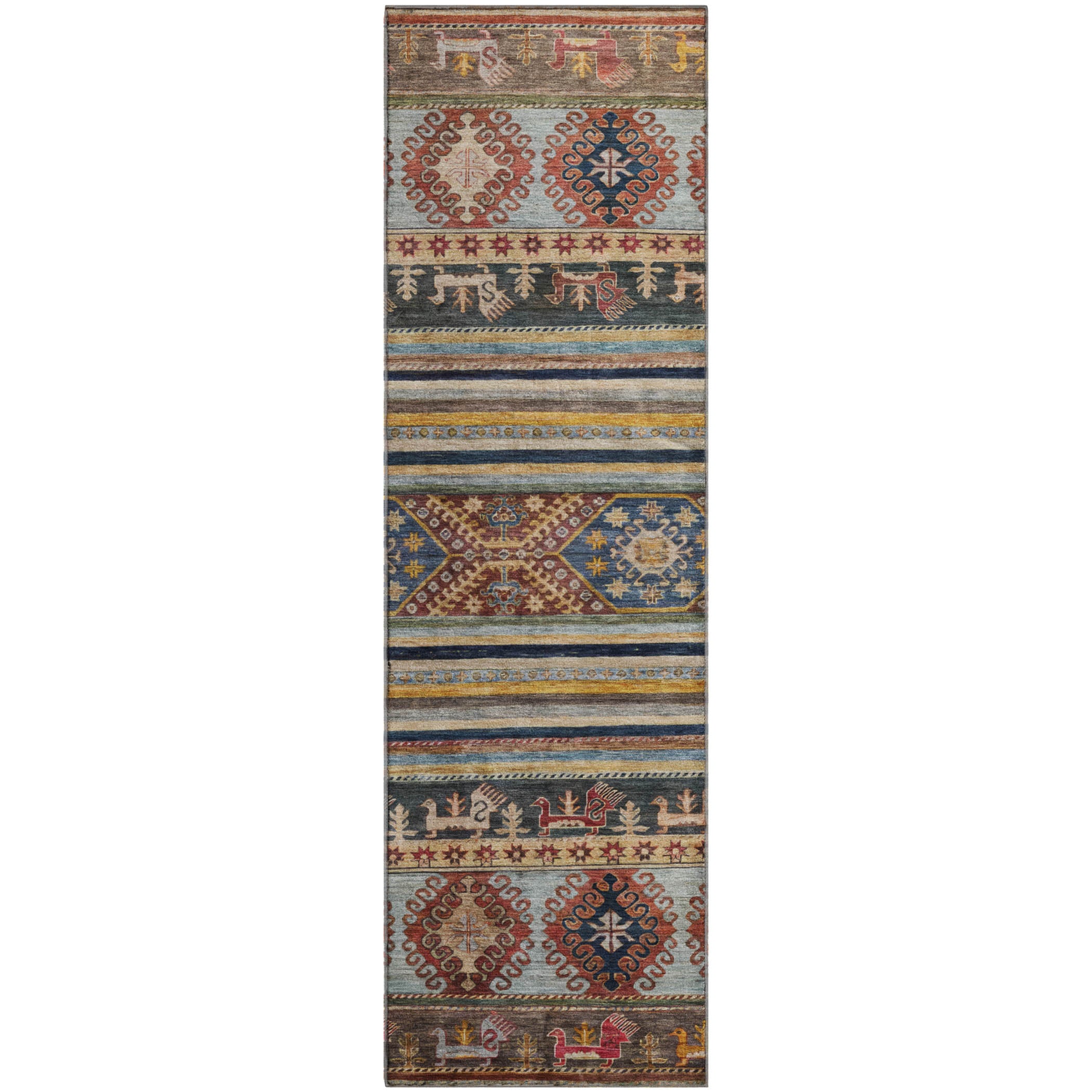 Rome Machine Washable Transitional Paprika Orange Rug 2'3" x 7'6" #shape_Runner