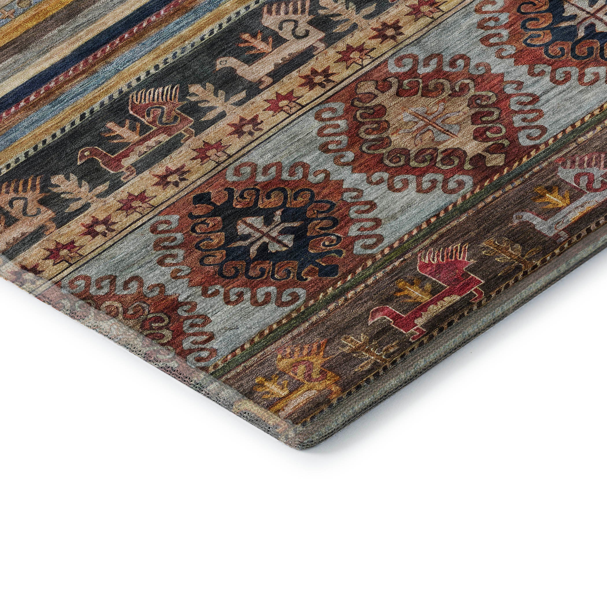 Rome Machine Washable Transitional Paprika Orange Rug 1'8" x 2'6" #shape_Rectangle