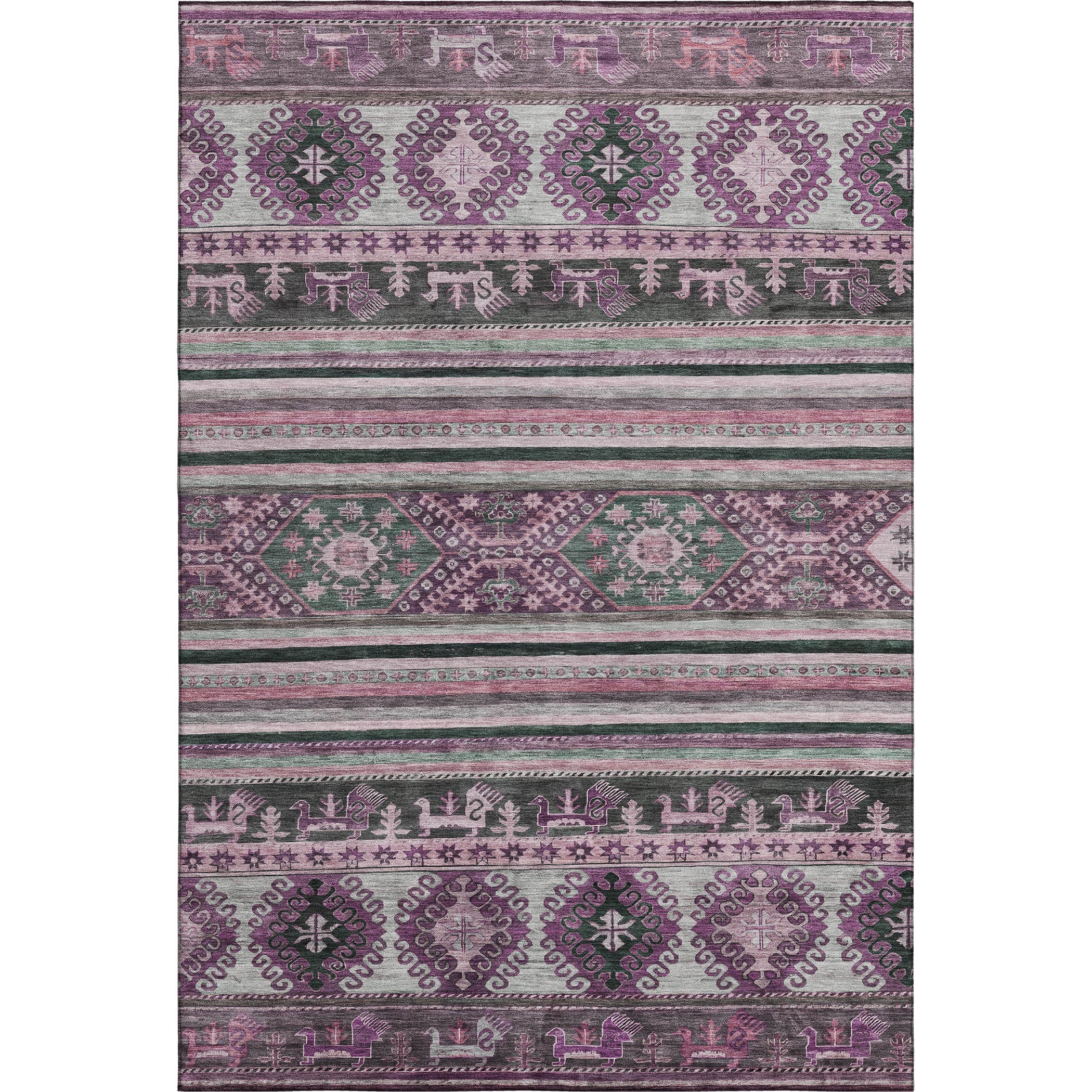Rome Machine Washable Transitional Purple Rug 2'6" x 3'10" #shape_Rectangle