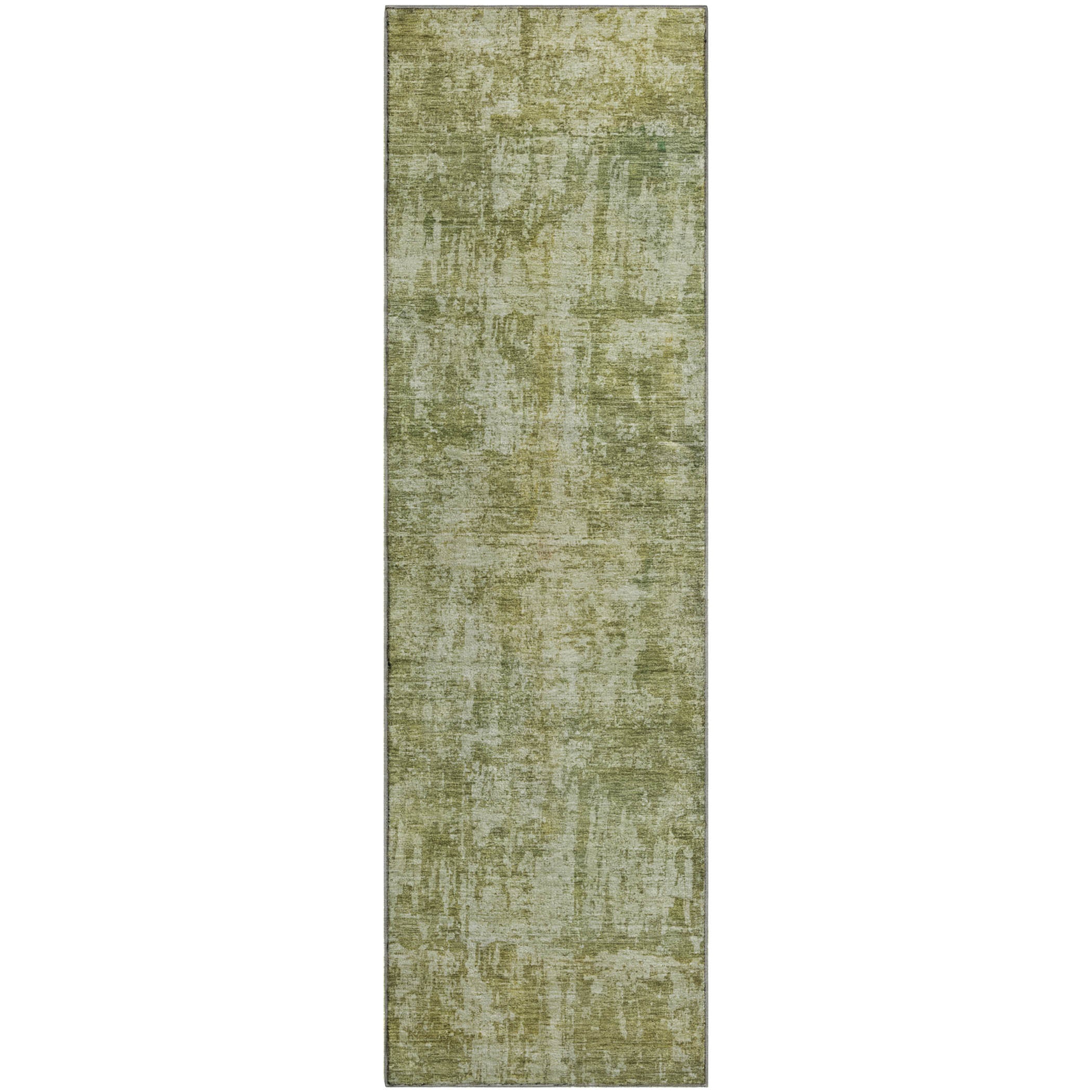 Queenstown Machine Washable Transitional Aloe Green Rug 2'3" x 7'6" #shape_Runner