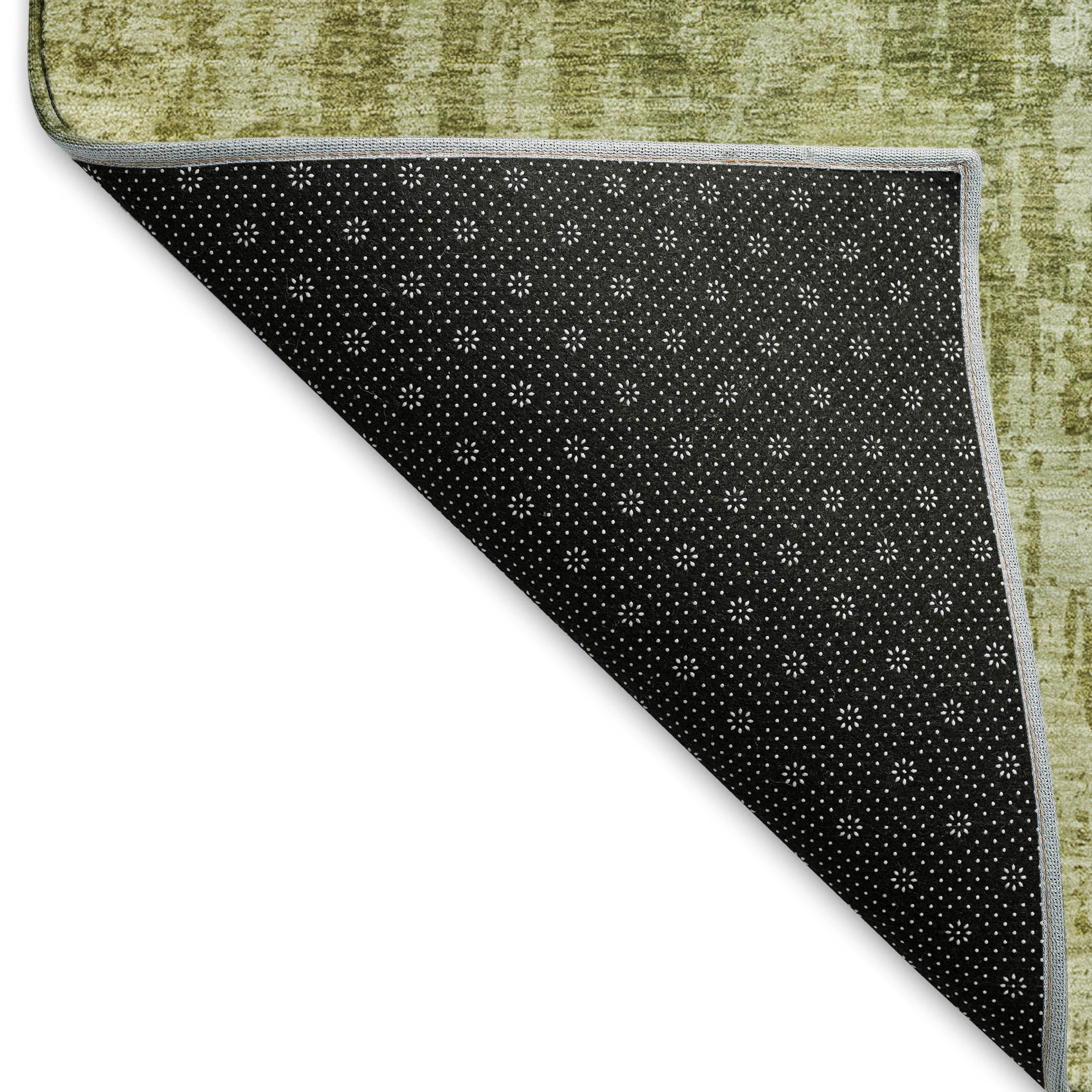 Queenstown Machine Washable Transitional Aloe Green Rug 1'8" x 2'6" #shape_Rectangle