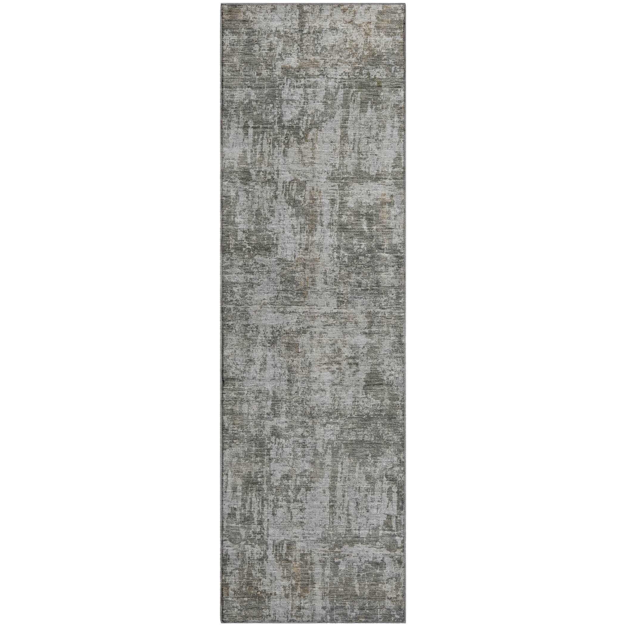 Queenstown Machine Washable Transitional Pewter Gray Rug 2'3" x 7'6" #shape_Runner