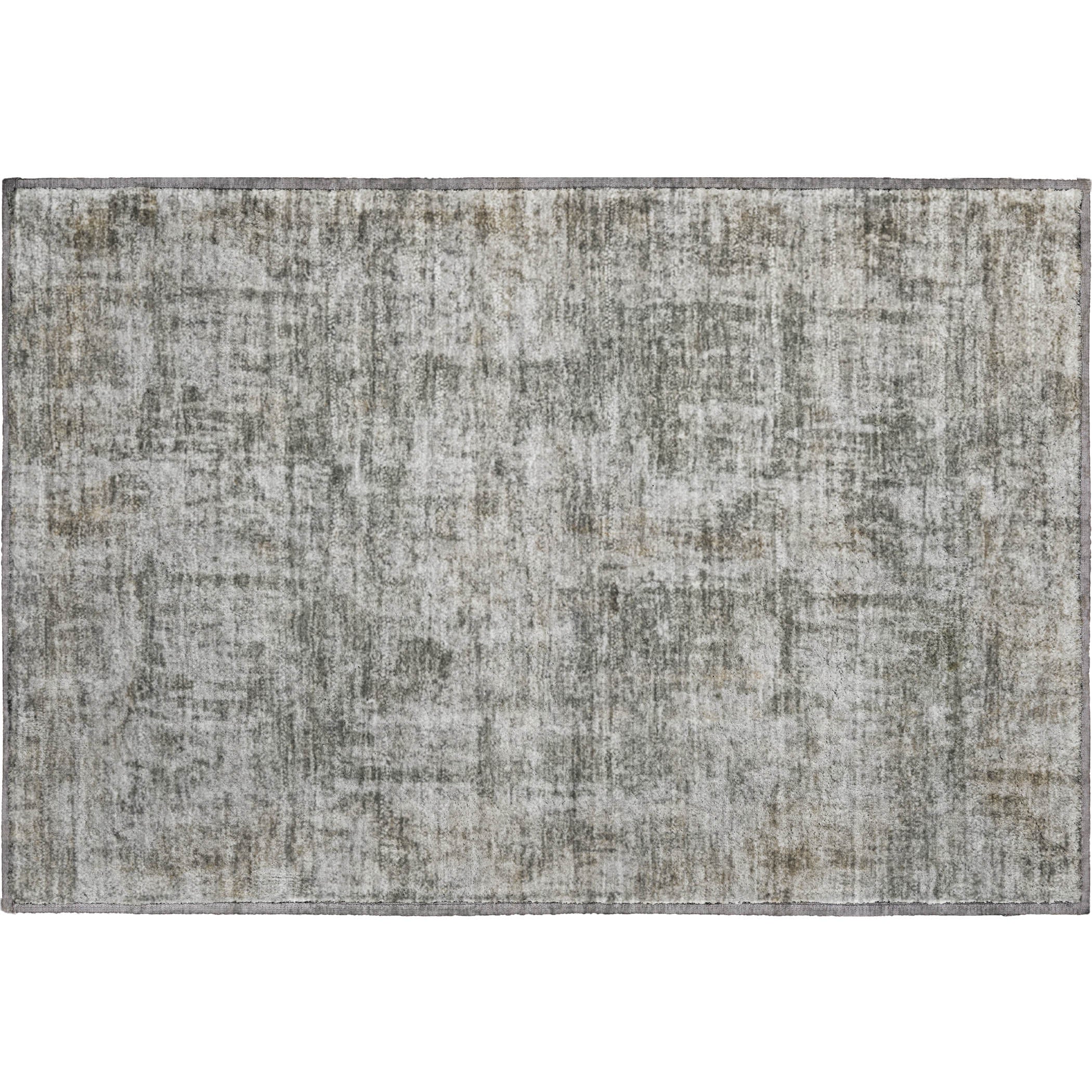 Queenstown Machine Washable Transitional Pewter Gray Rug 1'8" x 2'6" #shape_Rectangle