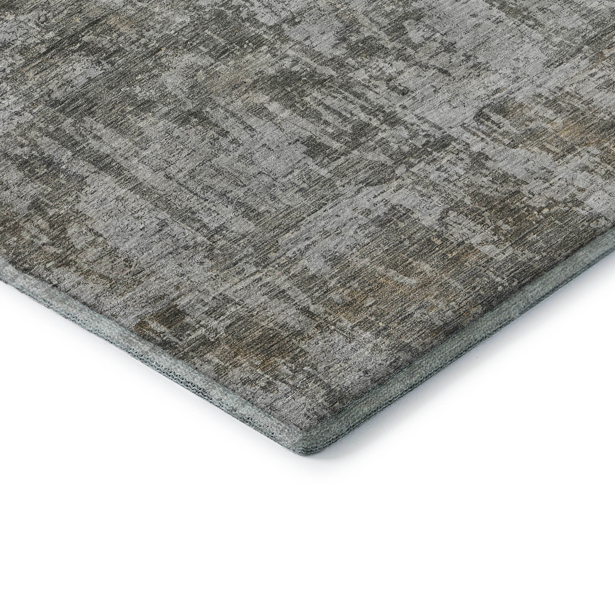 Queenstown Machine Washable Transitional Pewter Gray Rug 1'8" x 2'6" #shape_Rectangle