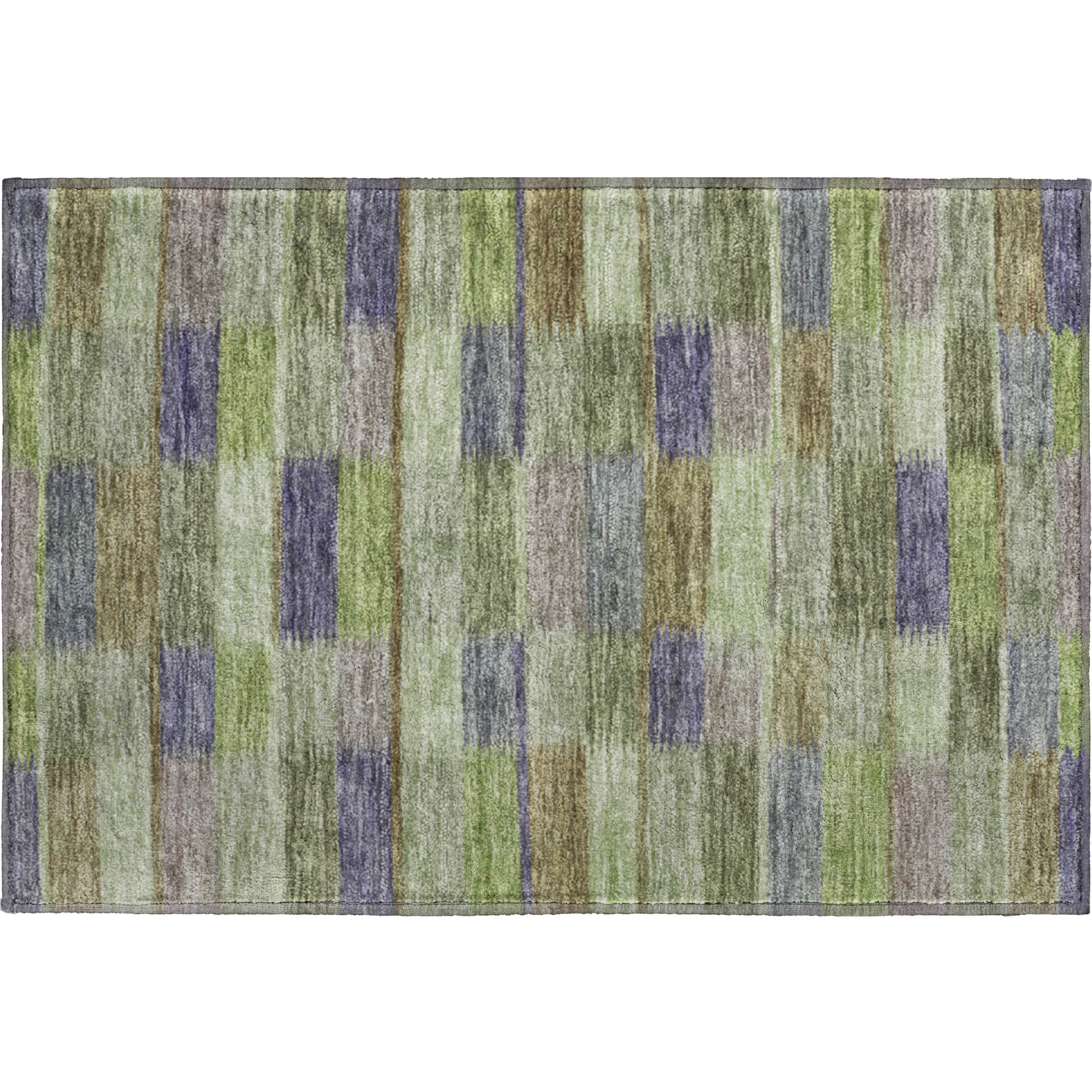 Bergen Machine Washable Transitional Aloe Green Rug 1'8" x 2'6" #shape_Rectangle