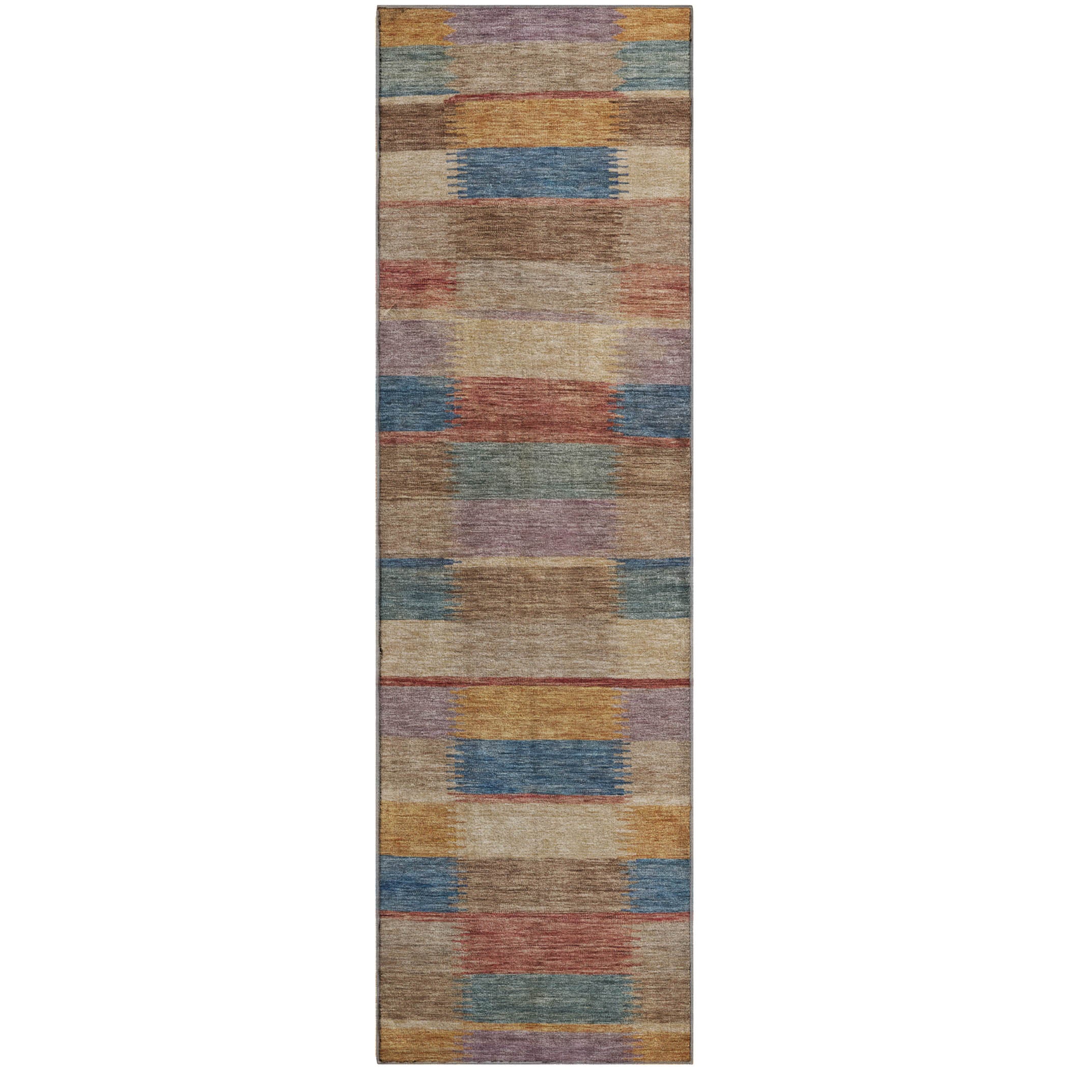 Bergen Machine Washable Transitional Beige Brown Rug 2'3" x 7'6" #shape_Runner