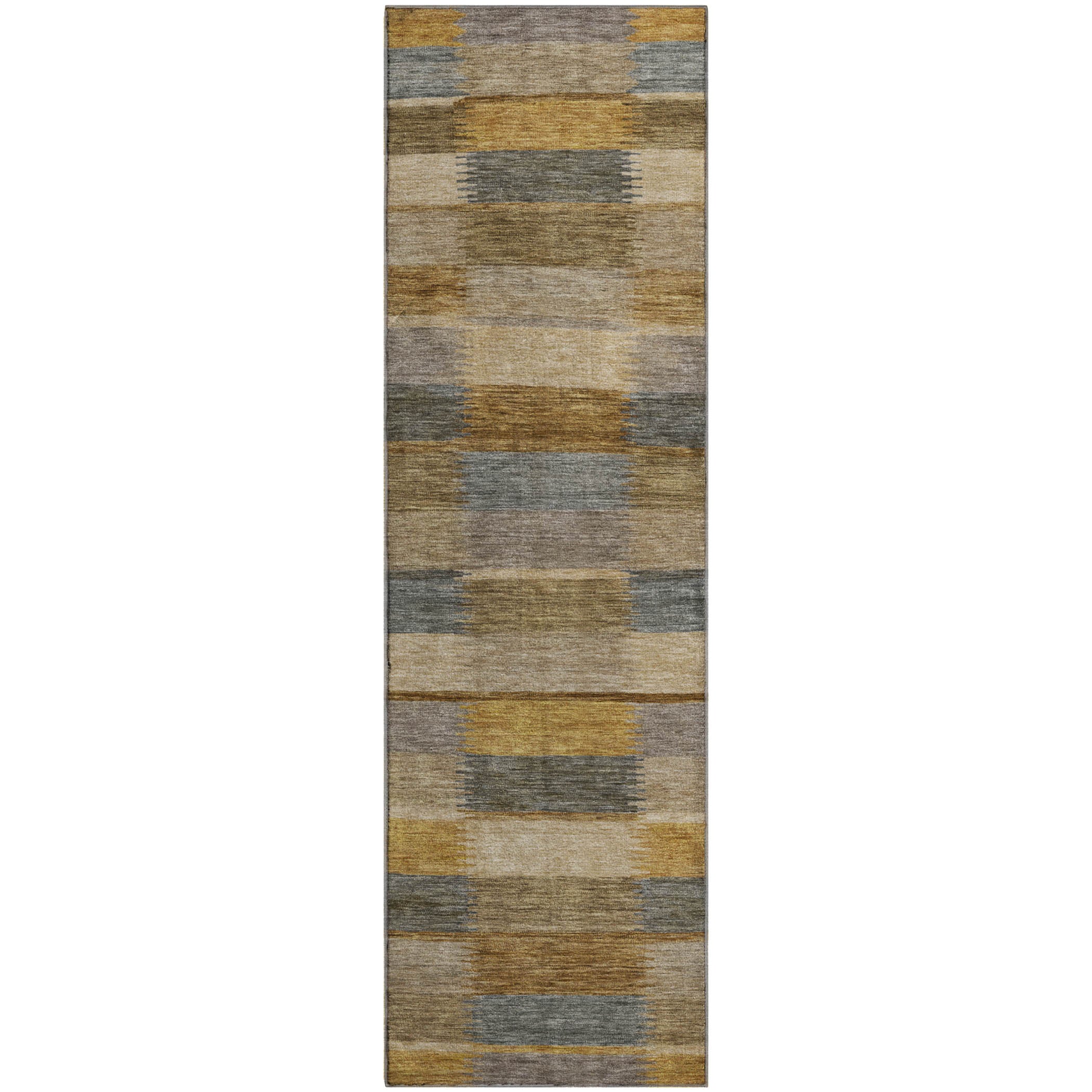 Bergen Machine Washable Transitional Brown Rug 2'3" x 7'6" #shape_Runner
