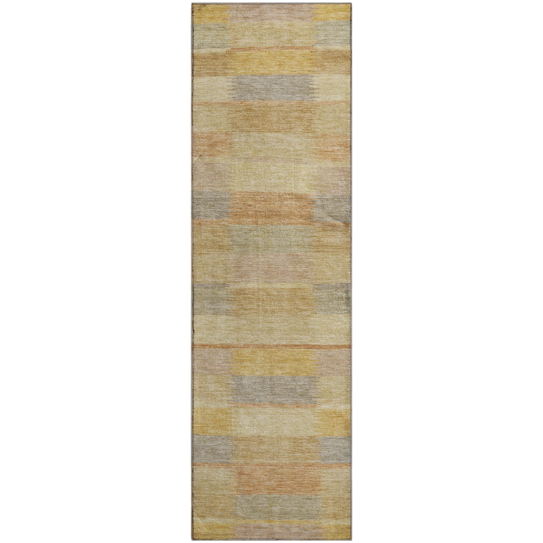 Bergen Machine Washable Transitional Wheat Gold Rug 2'3" x 7'6" #shape_Runner