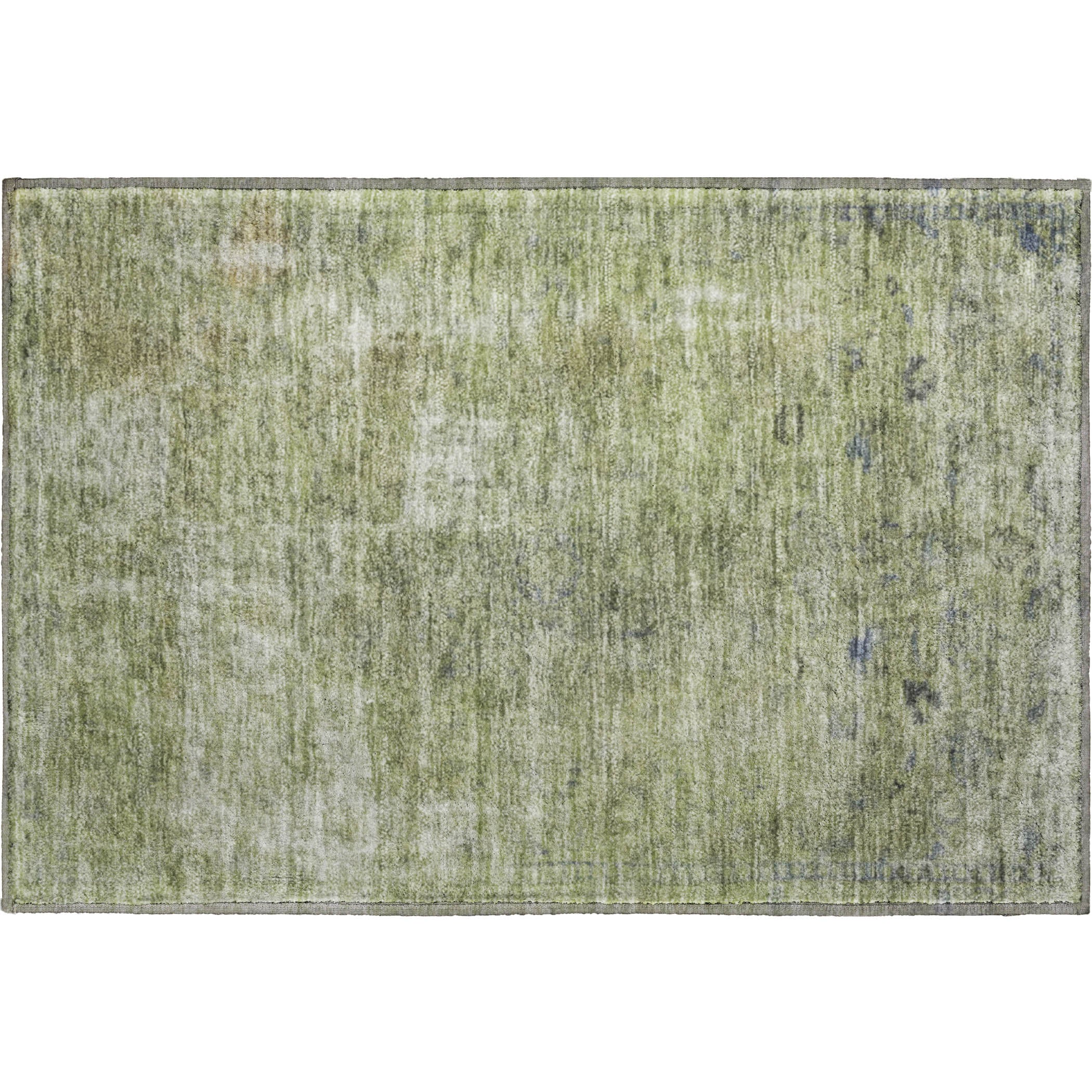 Dublin Machine Washable Traditional Aloe Green Rug 1'8" x 2'6" #shape_Rectangle