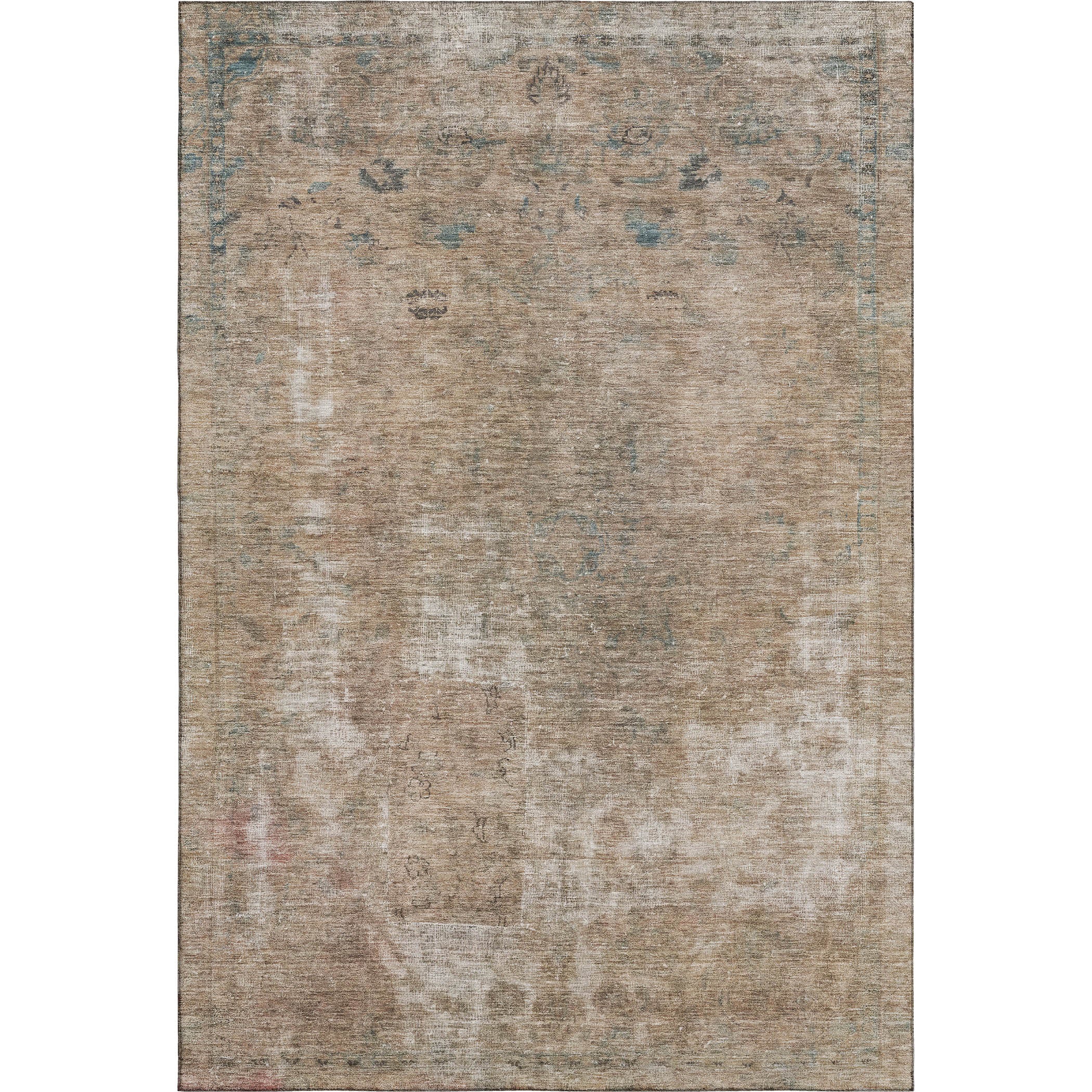Dublin Machine Washable Traditional Beige Brown Rug 2'6" x 3'10" #shape_Rectangle