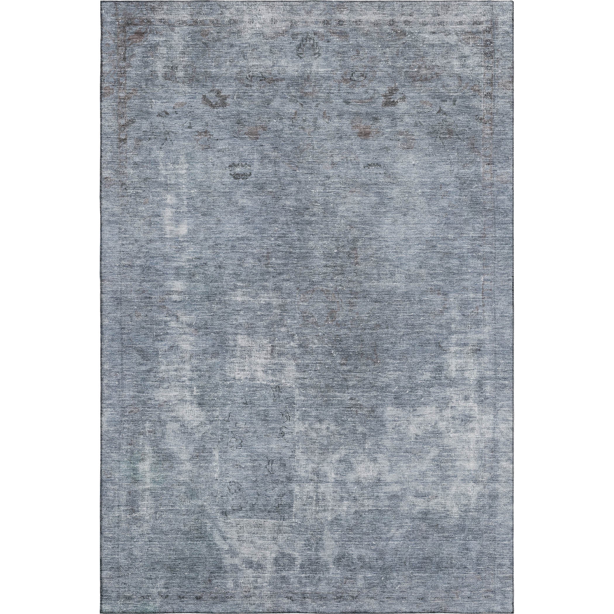 Dublin Machine Washable Traditional Blue Rug 2'6" x 3'10" #shape_Rectangle
