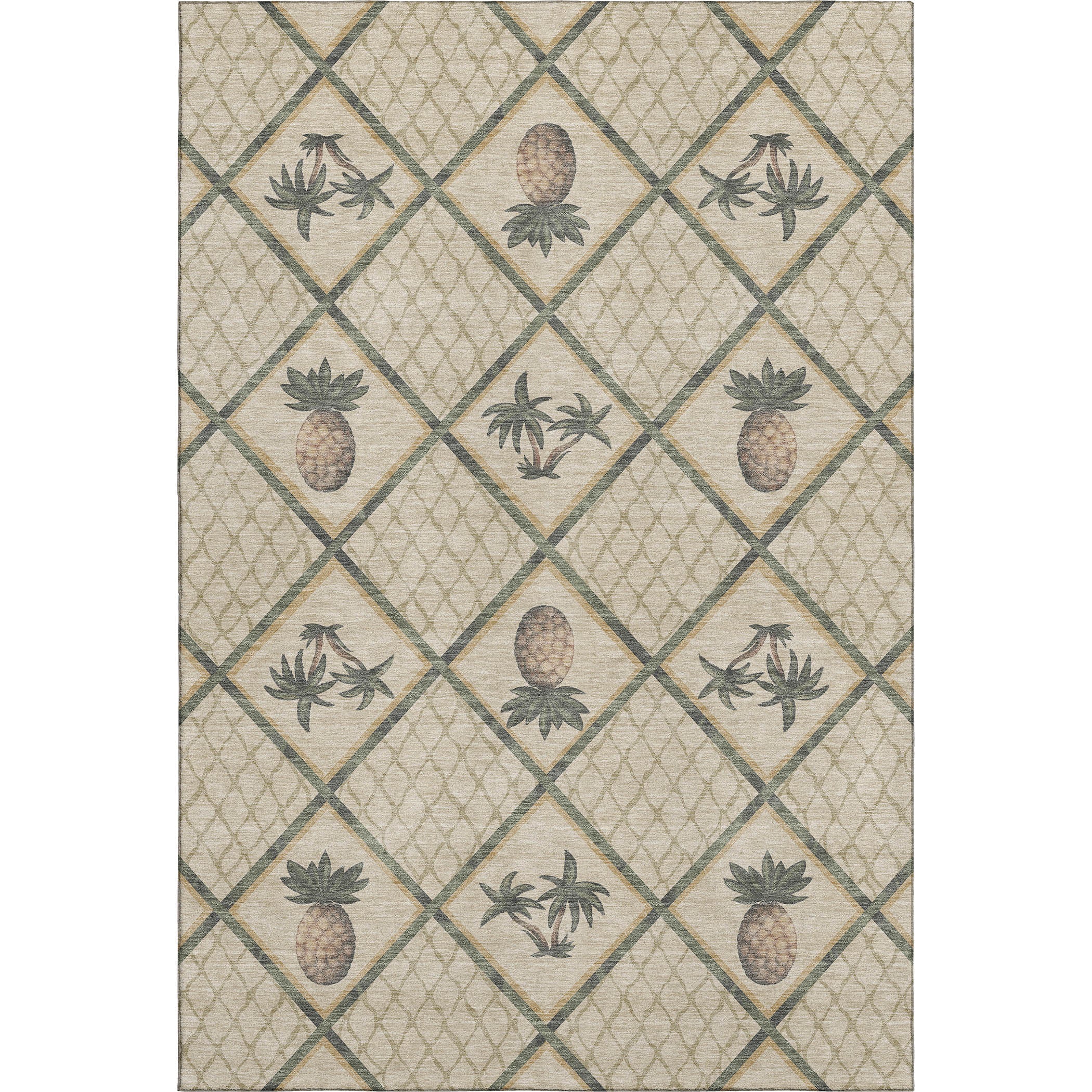 Valletta Machine Washable Kitchen Palm Beige Rug 2'6" x 3'10" #shape_Rectangle
