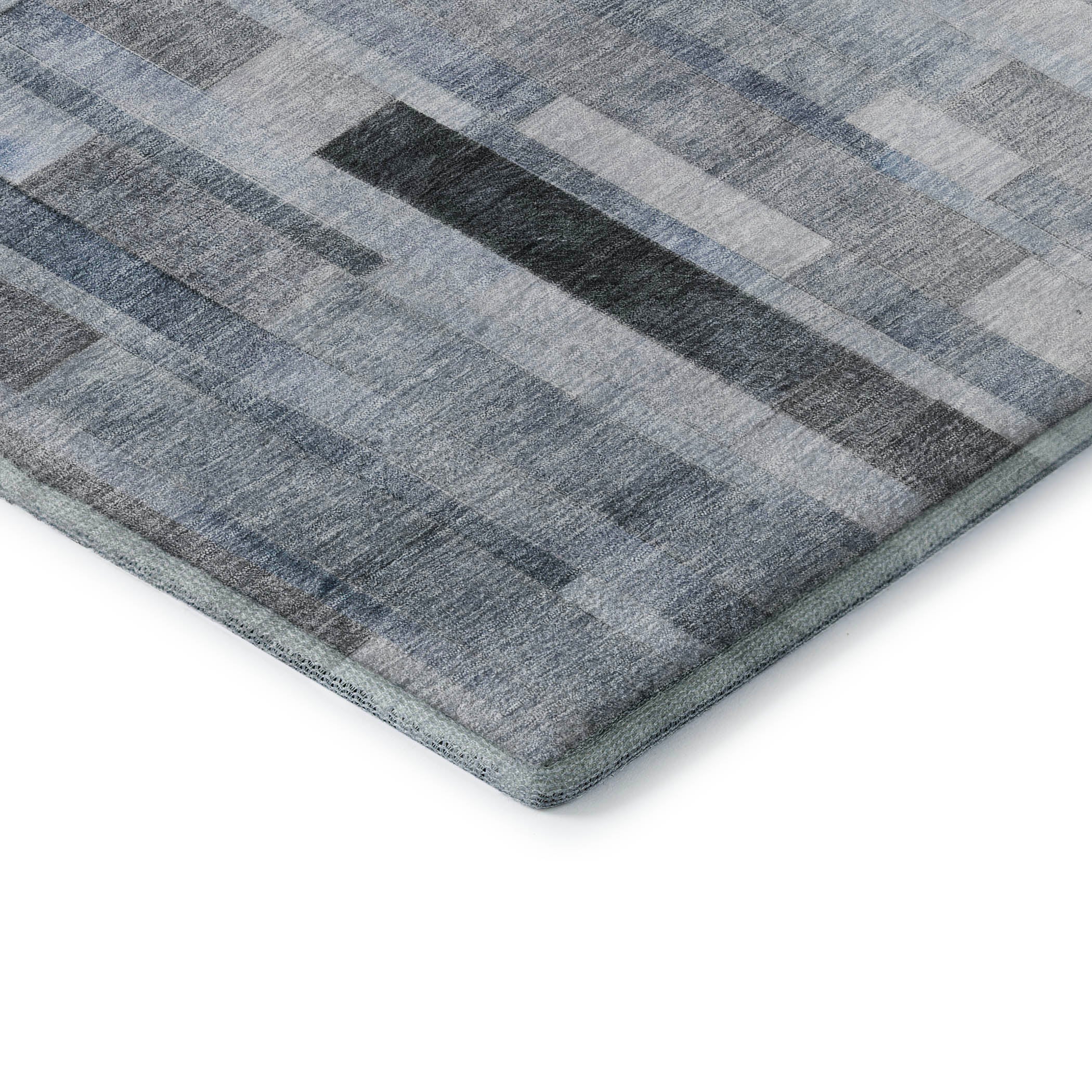 Siena Machine Washable Transitional Blue Rug 1'8" x 2'6" #shape_Rectangle