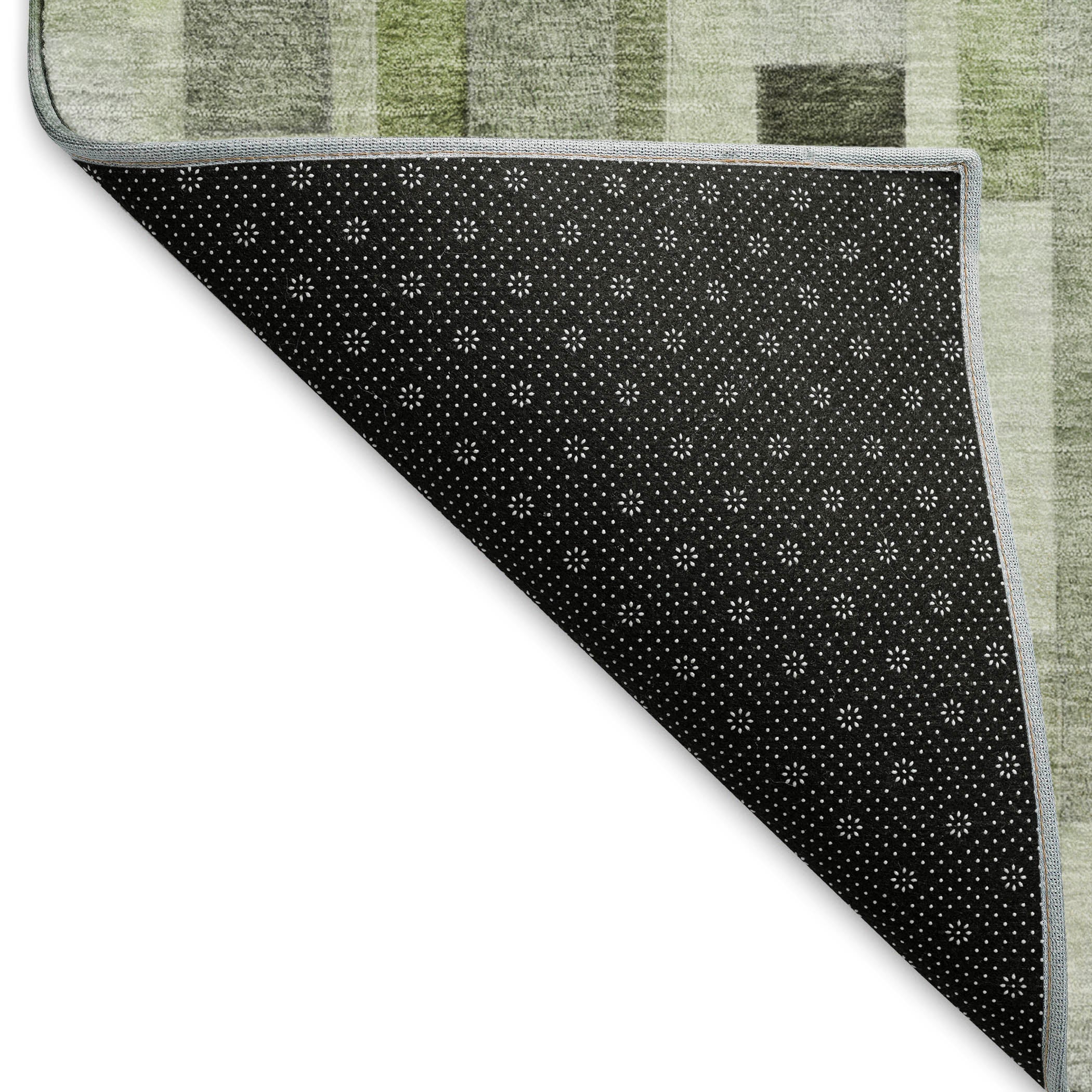 Siena Machine Washable Transitional Green Rug 1'8" x 2'6" #shape_Rectangle
