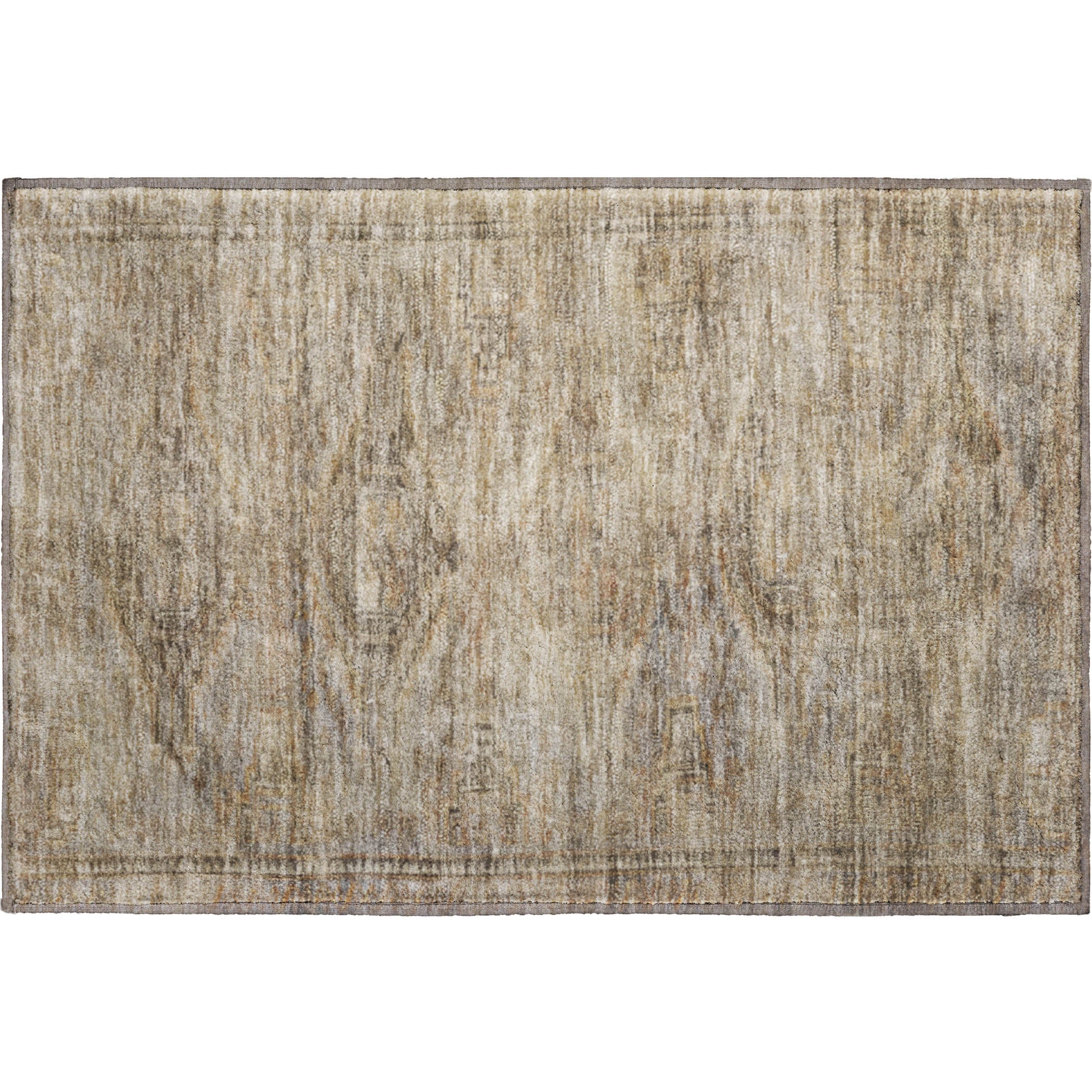 Santorini Machine Washable Traditional Brown Rug 1'8" x 2'6" #shape_Rectangle