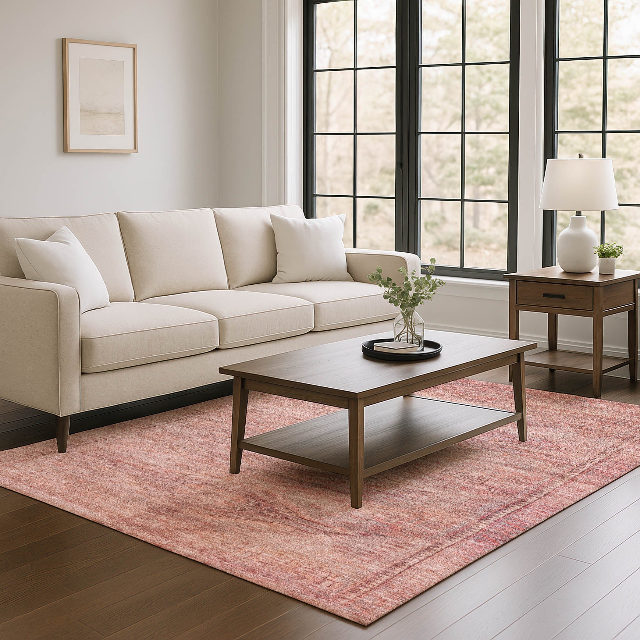 Santorini Machine Washable Traditional Terracotta Orange Rug 2'6" x 3'10" #shape_Rectangle
