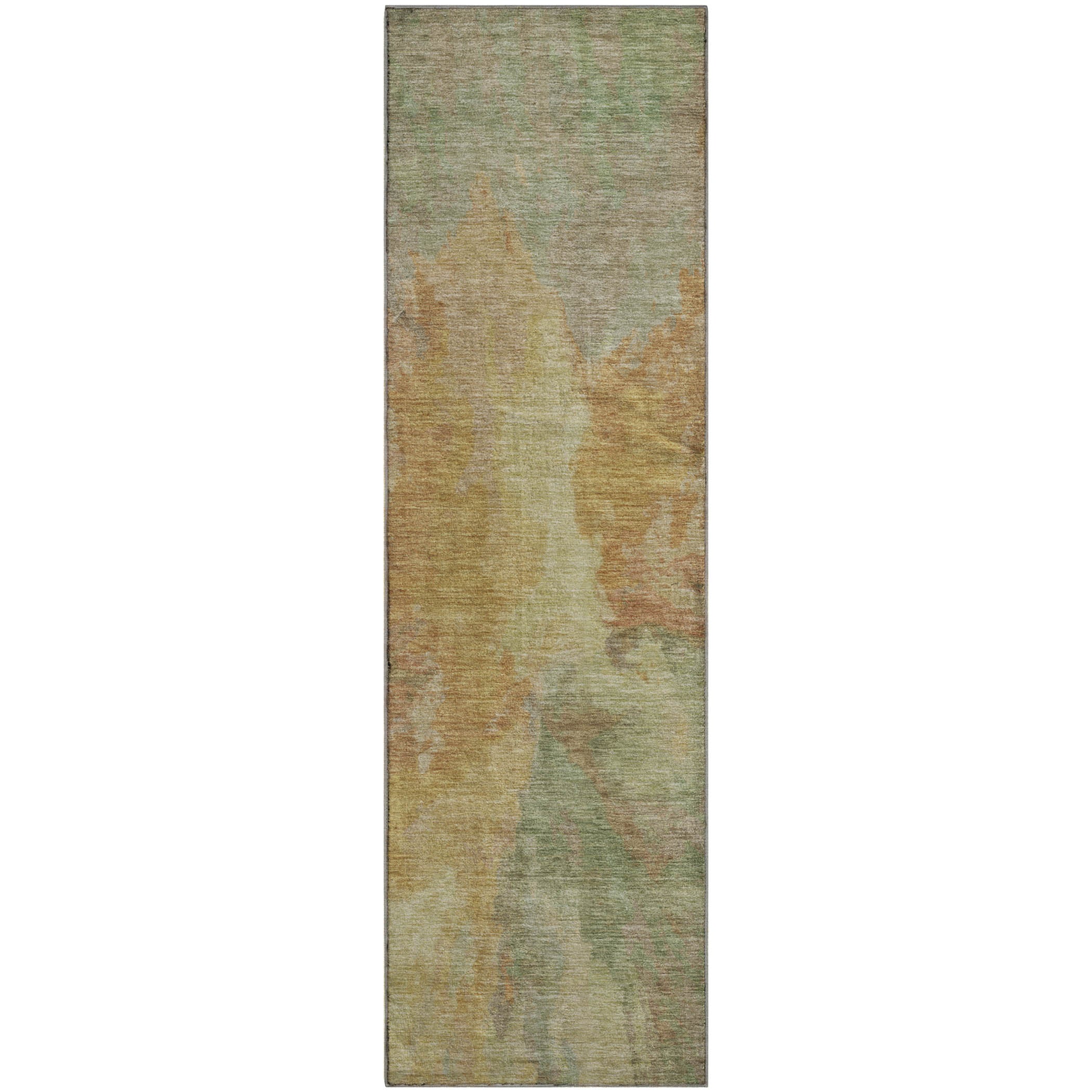 Oaxaca Machine Washable Transitional Aloe Green Rug 2'3" x 7'6" #shape_Runner