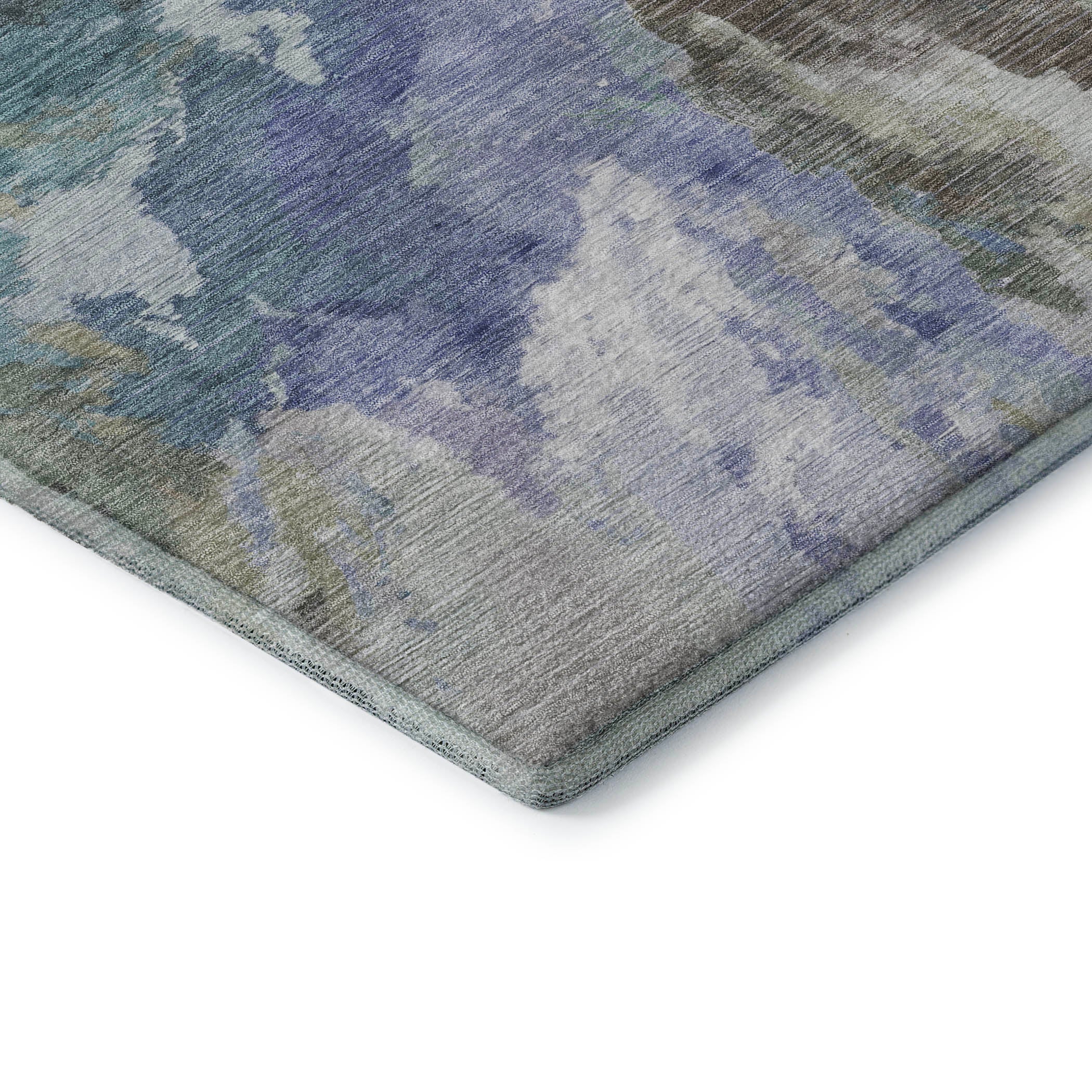 Oaxaca Machine Washable Transitional Blue Rug 1'8" x 2'6" #shape_Rectangle