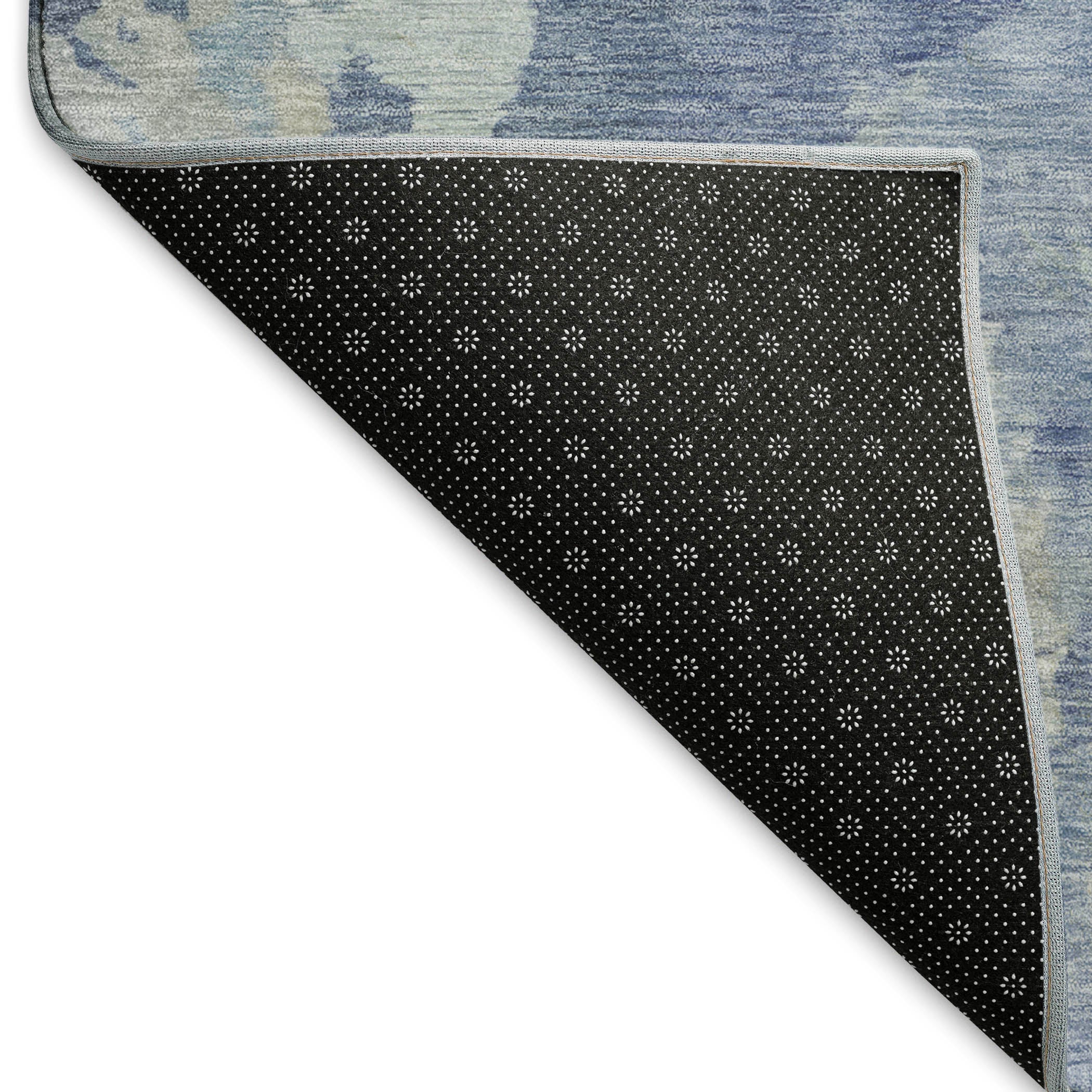 Oaxaca Machine Washable Transitional Denim Blue Rug 1'8" x 2'6" #shape_Rectangle