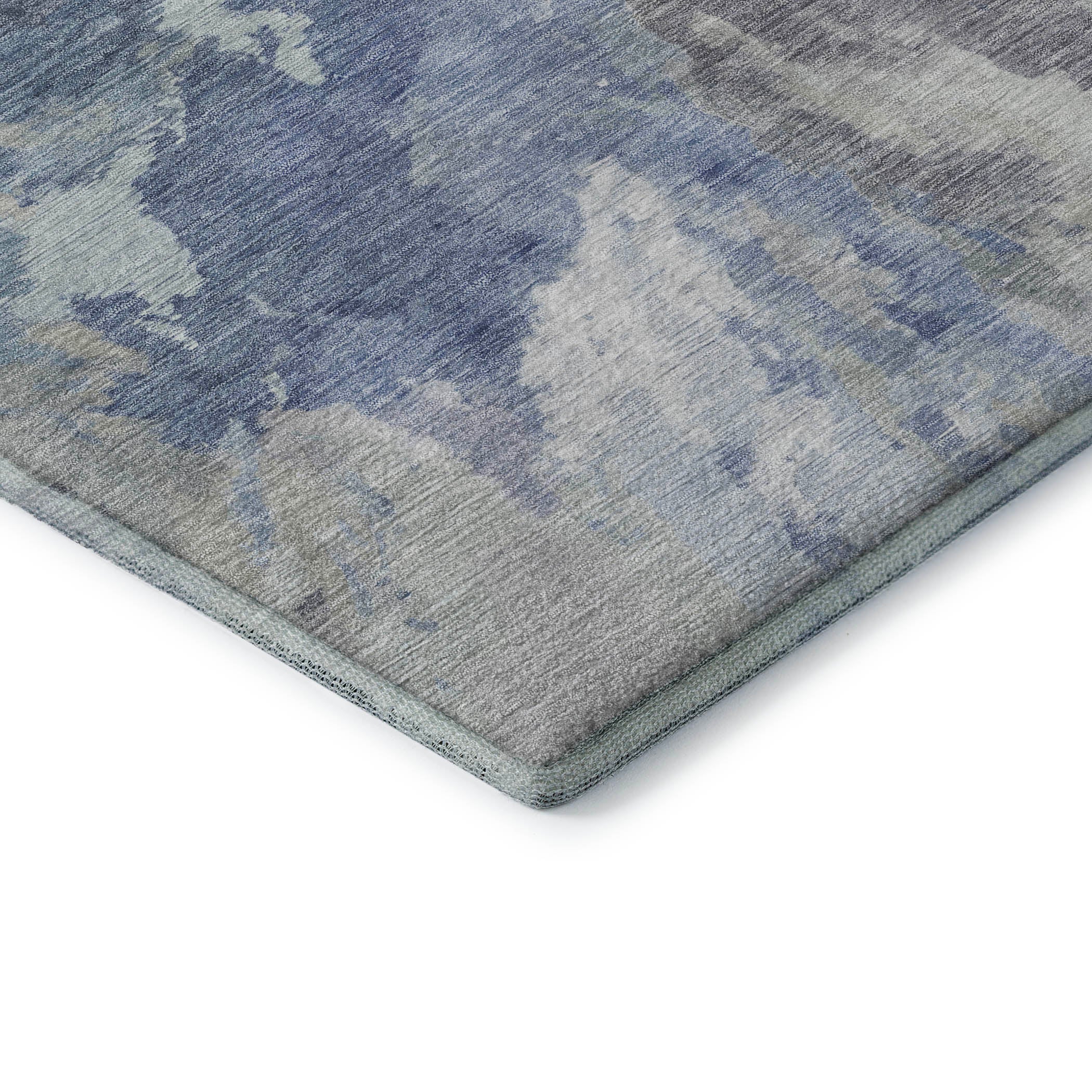Oaxaca Machine Washable Transitional Denim Blue Rug 1'8" x 2'6" #shape_Rectangle