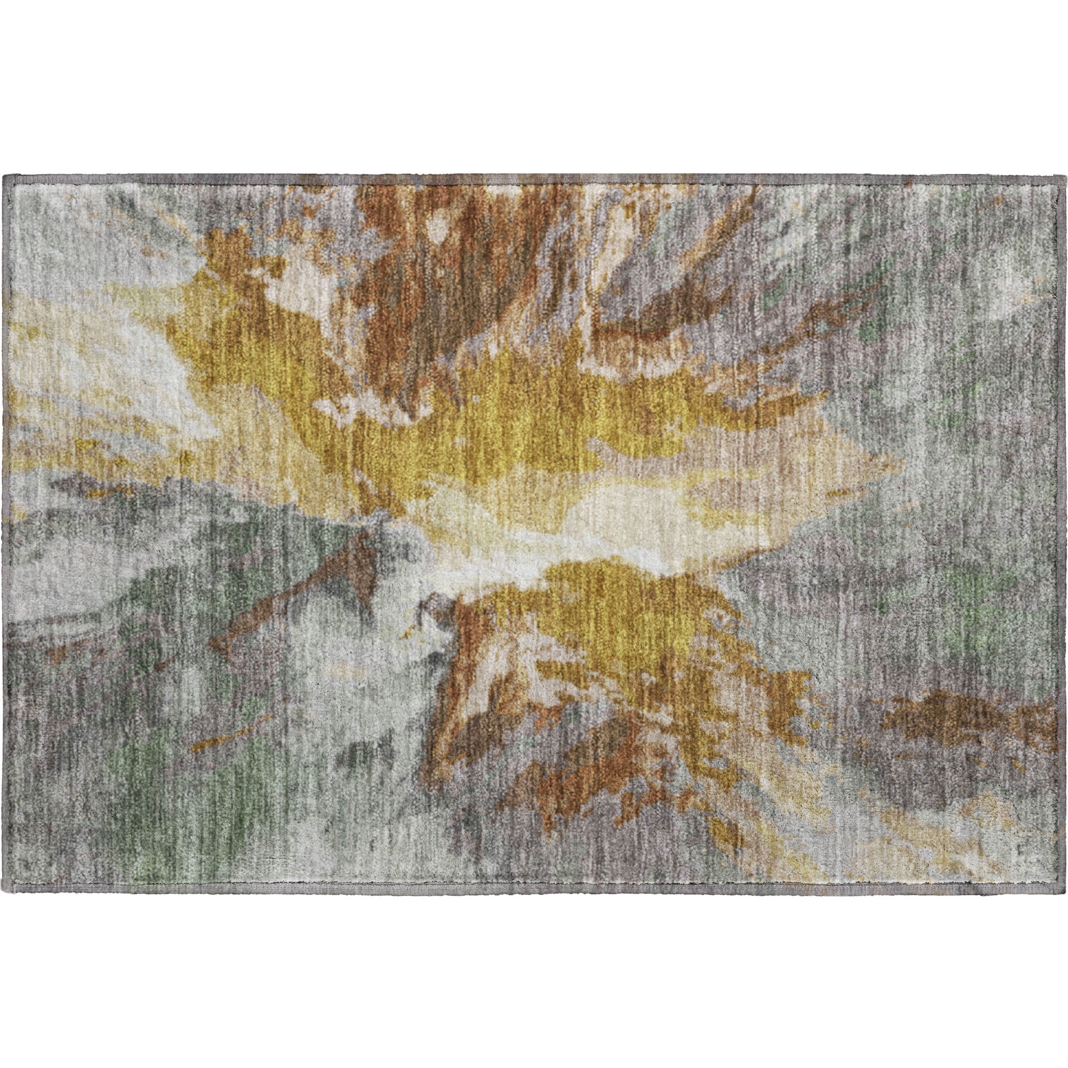 Oaxaca Machine Washable Transitional Gold Rug 1'8" x 2'6" #shape_Rectangle