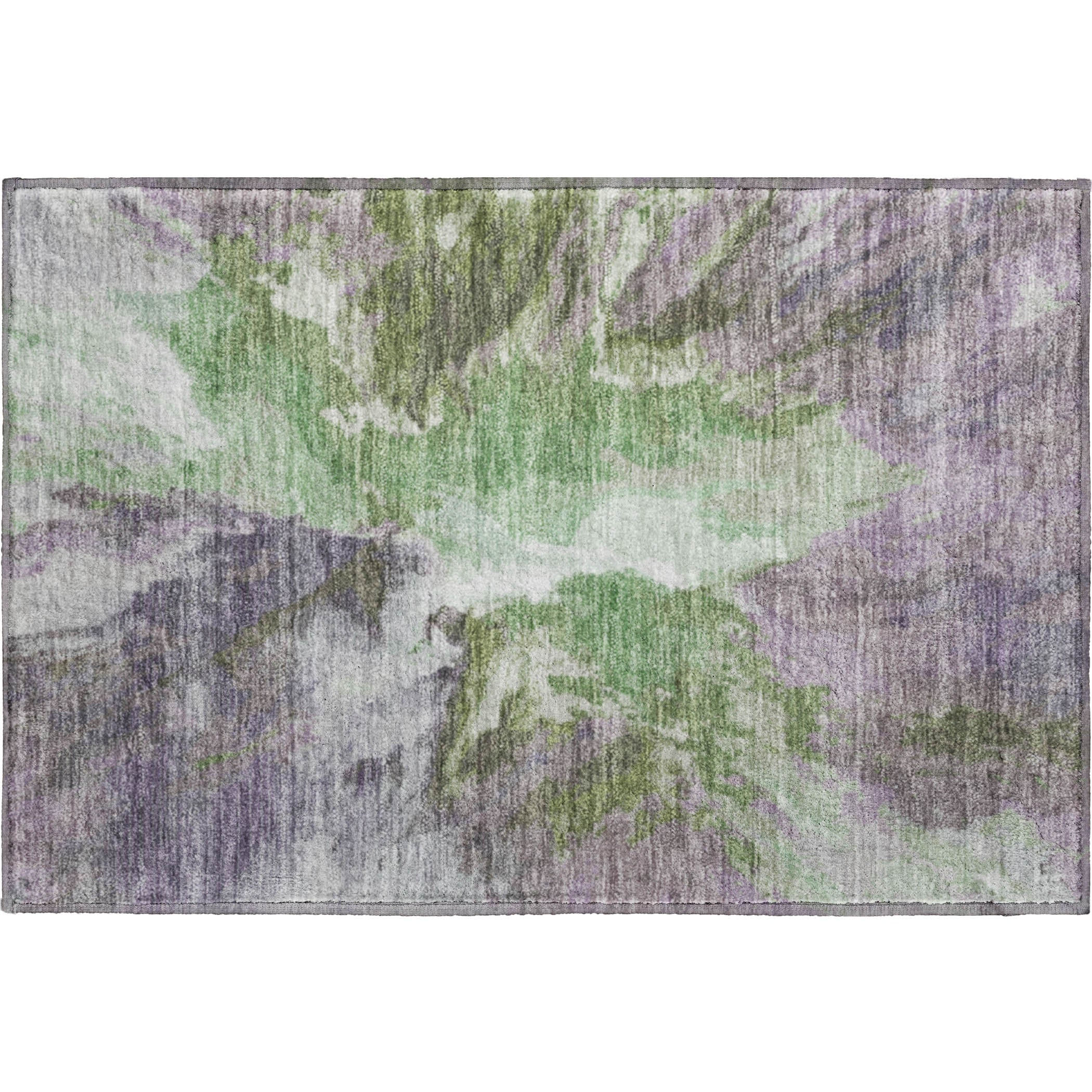 Oaxaca Machine Washable Transitional Green Rug 1'8" x 2'6" #shape_Rectangle