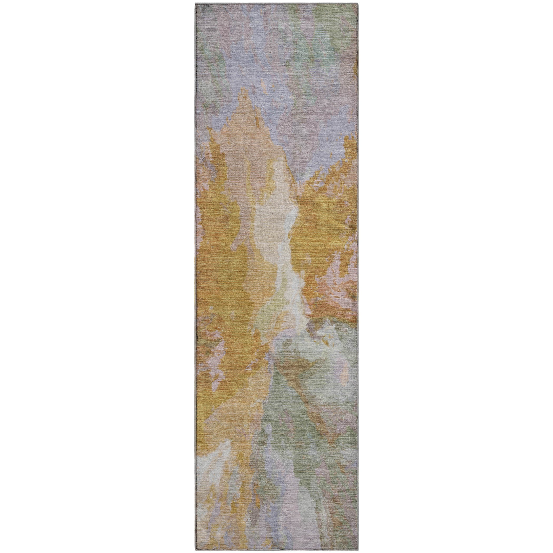 Oaxaca Machine Washable Transitional Rust Orange Rug 2'3" x 7'6" #shape_Runner