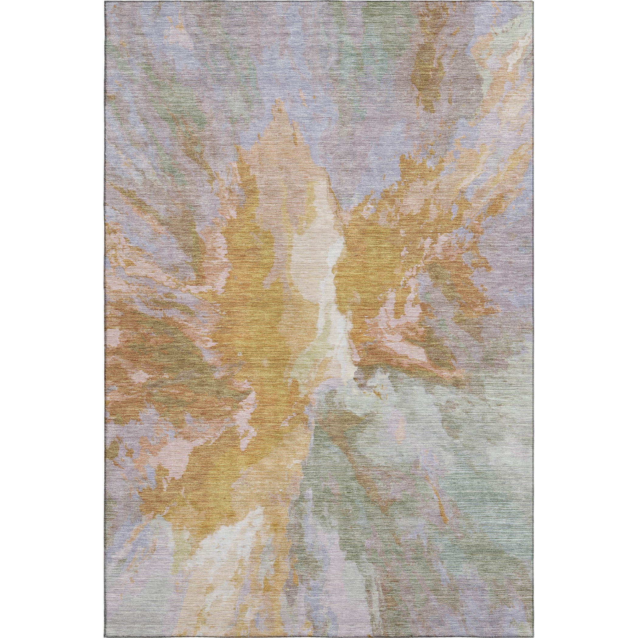 Oaxaca Machine Washable Transitional Rust Orange Rug 2'6" x 3'10" #shape_Rectangle