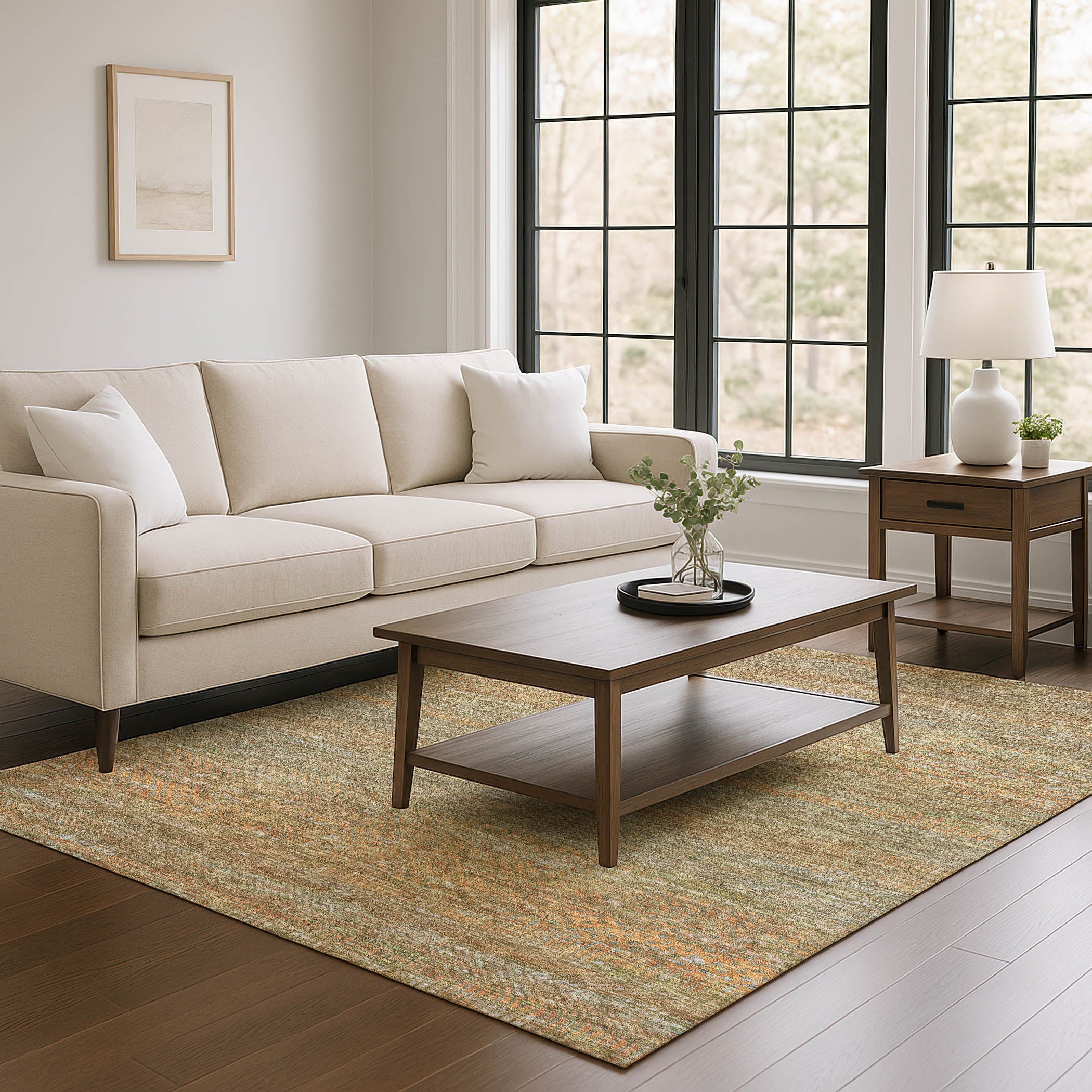 Nairobi Machine Washable Transitional Taupe Brown Rug 2'6" x 3'10" #shape_Rectangle