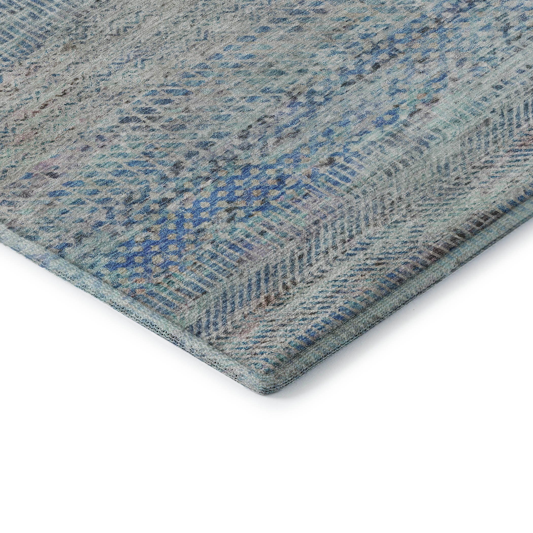 Kyoto Machine Washable Transitional Blue Rug 1'8" x 2'6" #shape_Rectangle