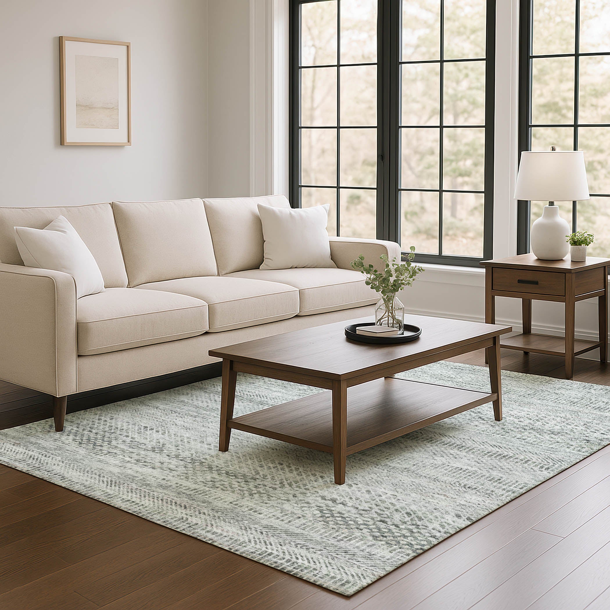 Kyoto Machine Washable Transitional Gray Rug 2'6" x 3'10" #shape_Rectangle