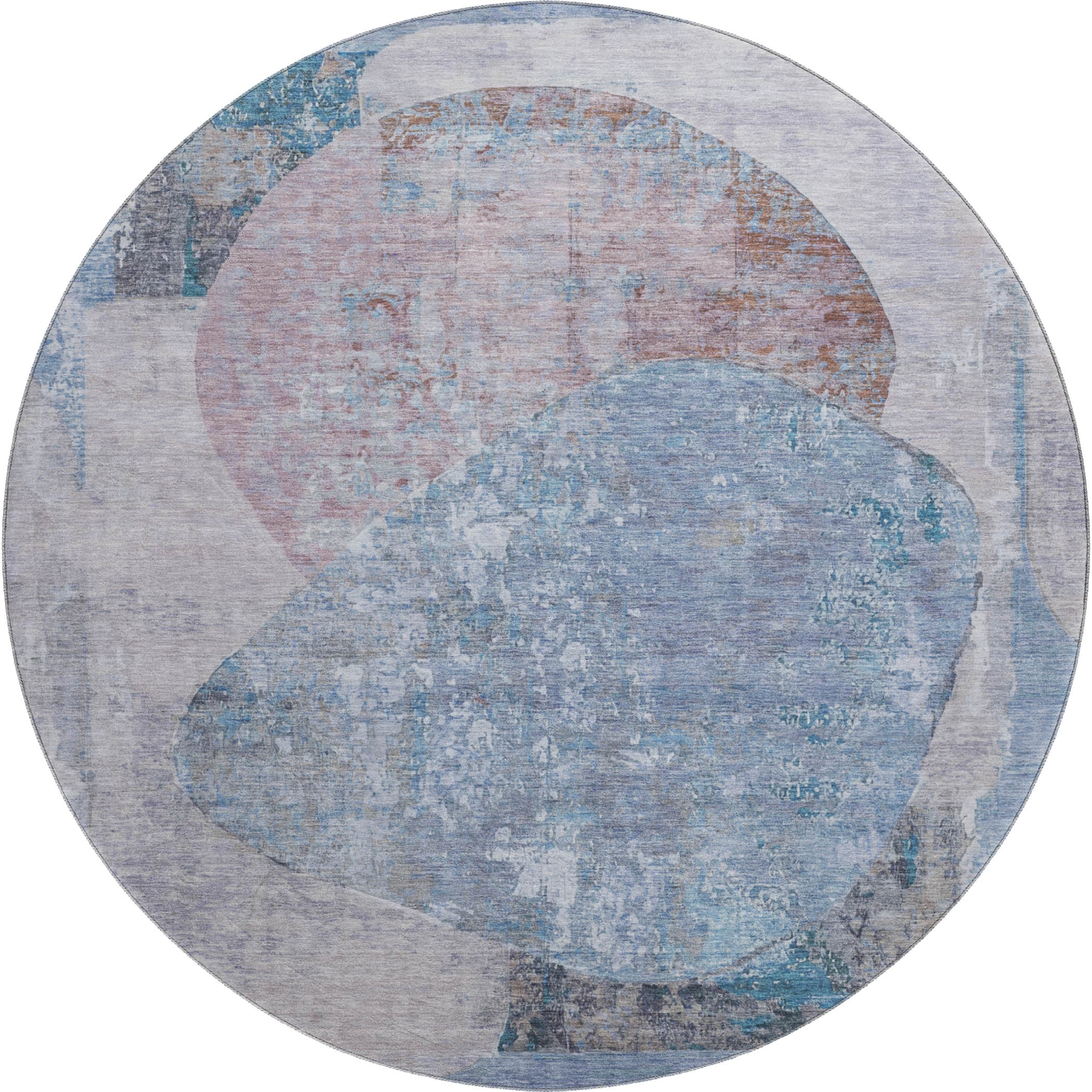 Jaipur Machine Washable Transitional Blue Rug 8' x 8' #shape_Round