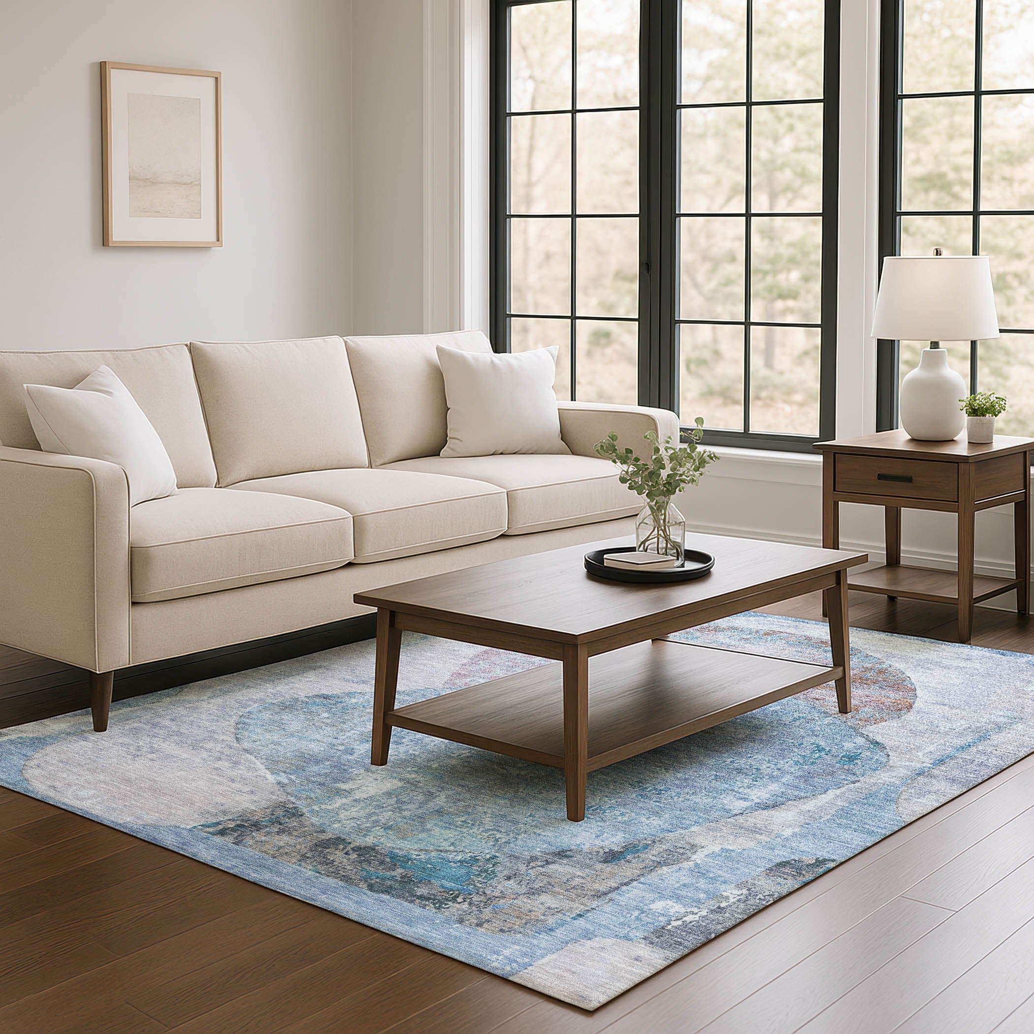 Jaipur Machine Washable Transitional Blue Rug 2'6" x 3'10" #shape_Rectangle