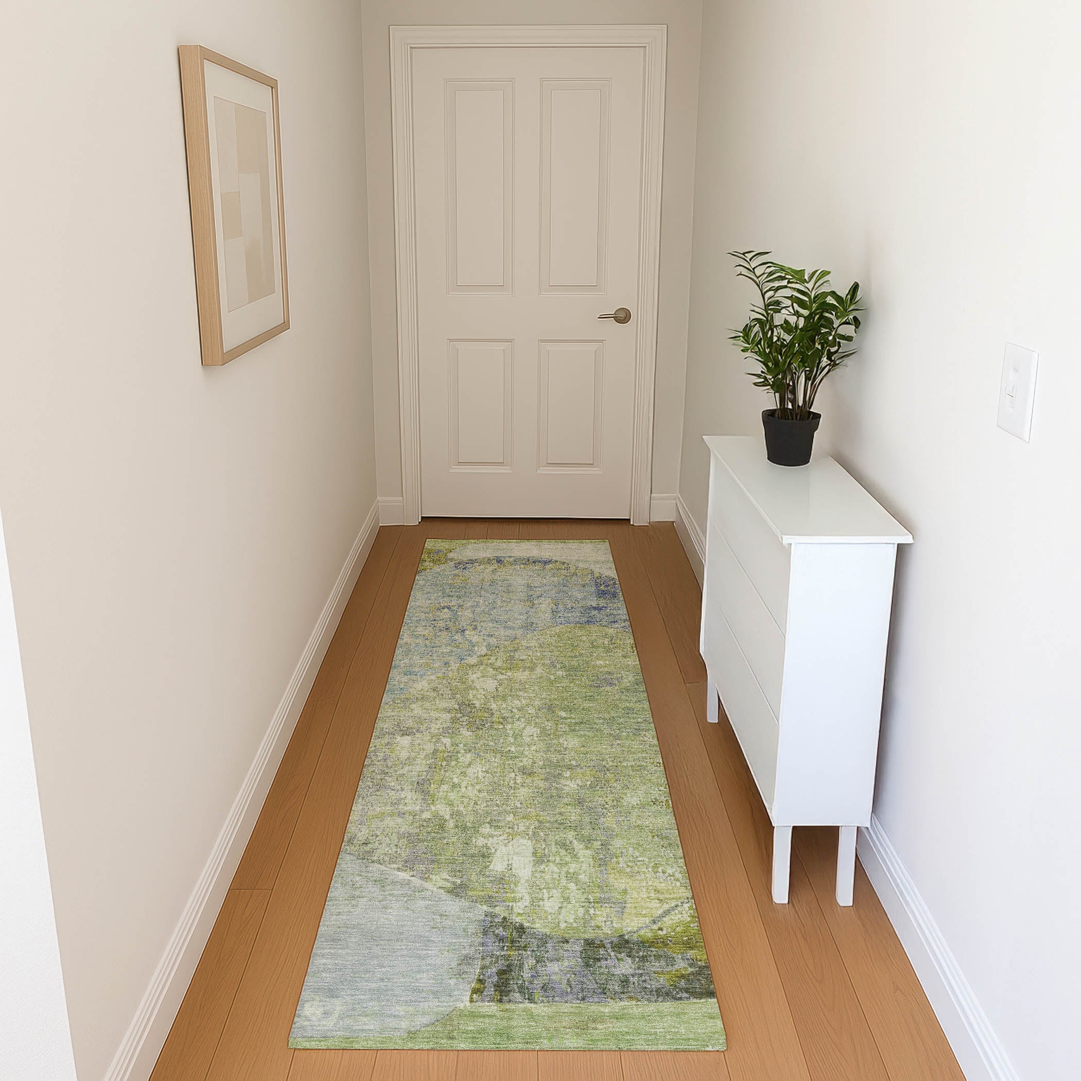 Jaipur Machine Washable Transitional Green Rug 2'3" x 7'6" #shape_Runner