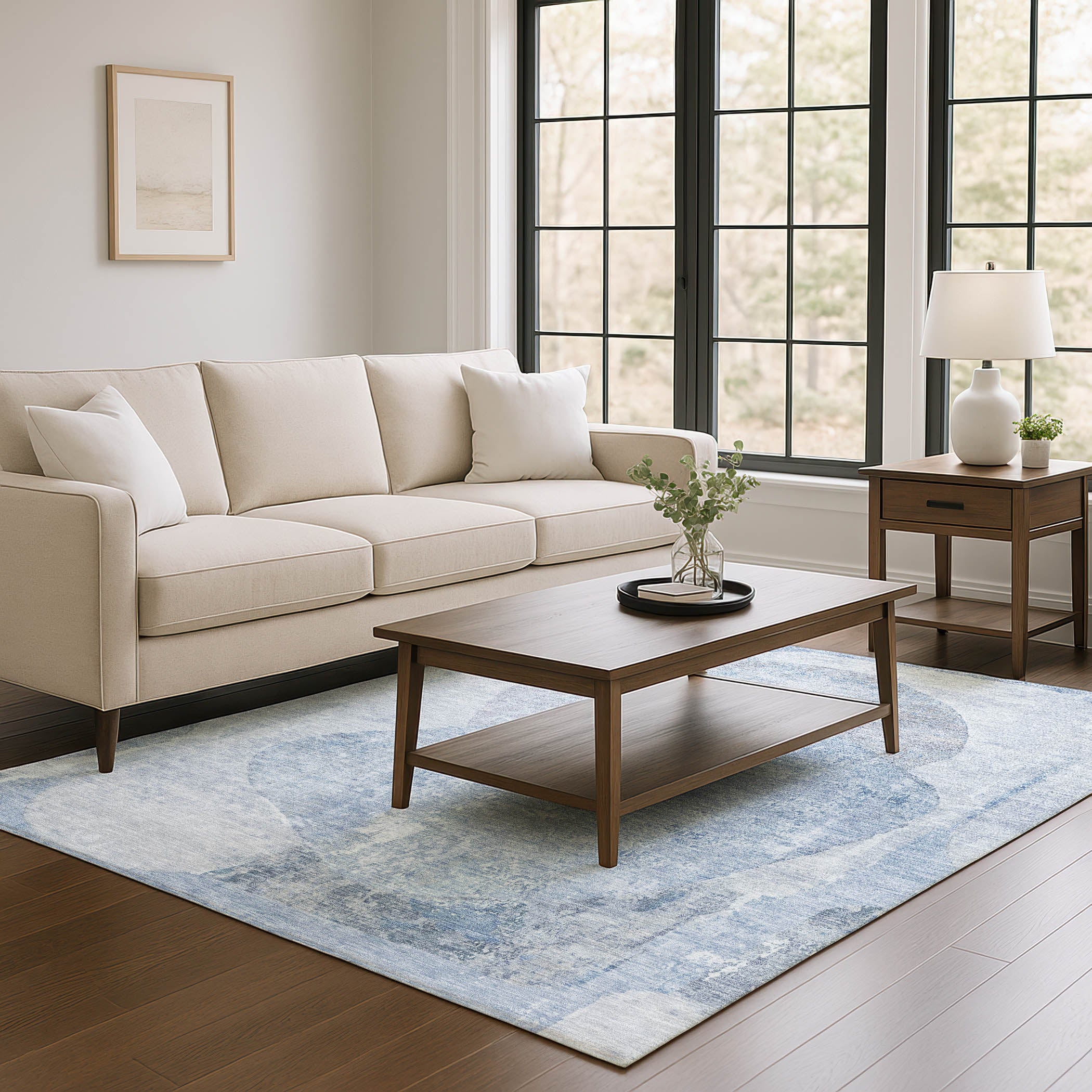 Jaipur Machine Washable Transitional Sky Blue Rug 2'6" x 3'10" #shape_Rectangle