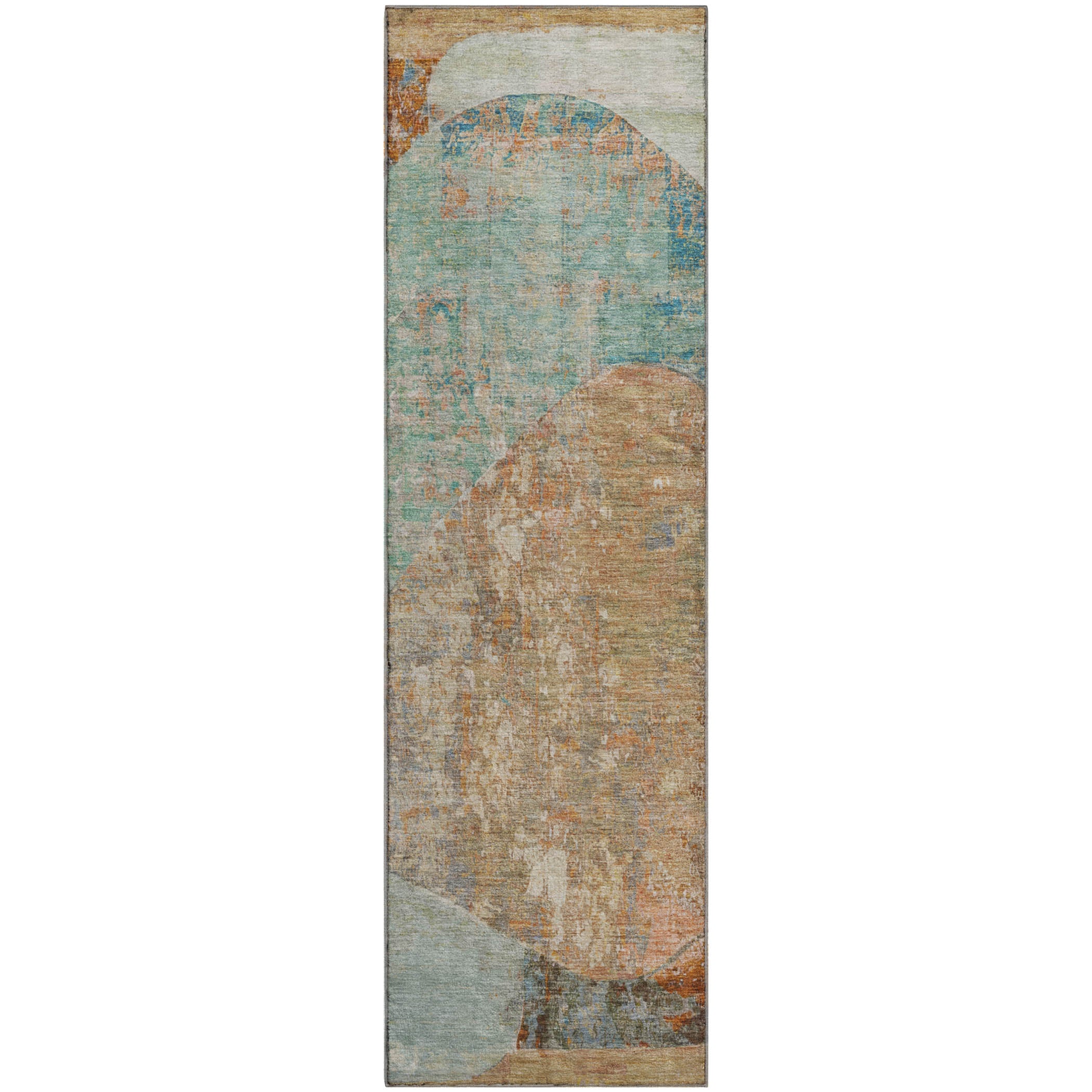 Jaipur Machine Washable Transitional Teal Rug 2'3" x 7'6" #shape_Runner