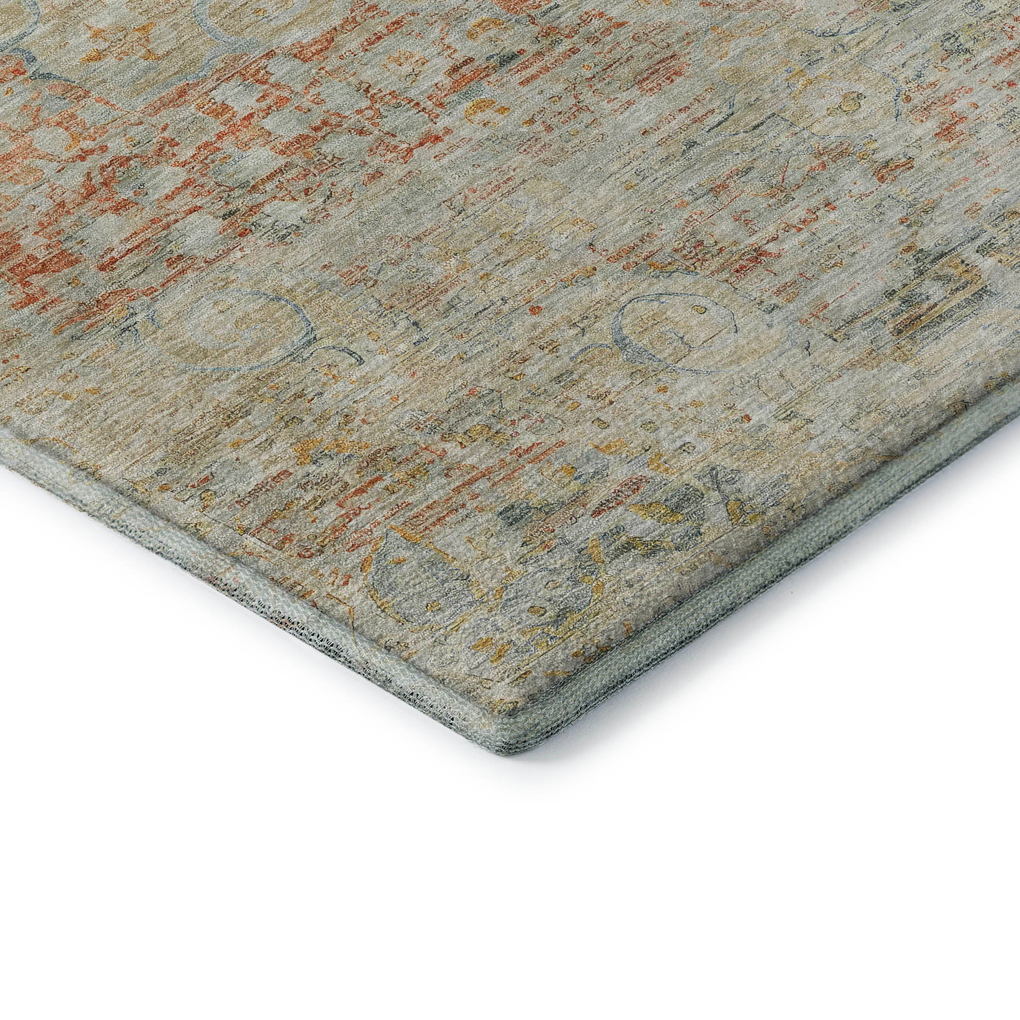 Porto Machine Washable Traditional Tan Brown Rug 1'8" x 2'6" #shape_Rectangle