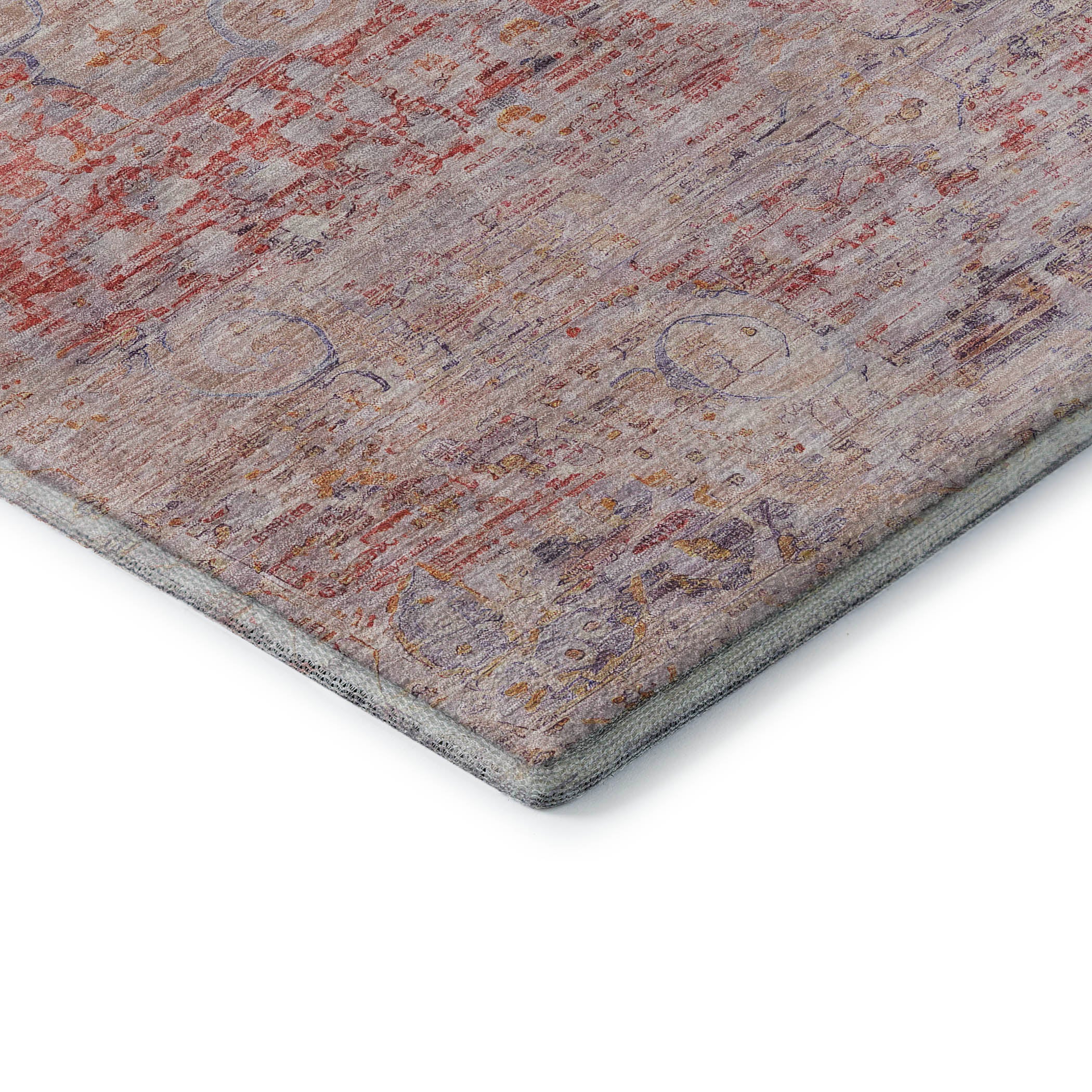 Porto Machine Washable Traditional Terracotta Orange Rug 1'8" x 2'6" #shape_Rectangle