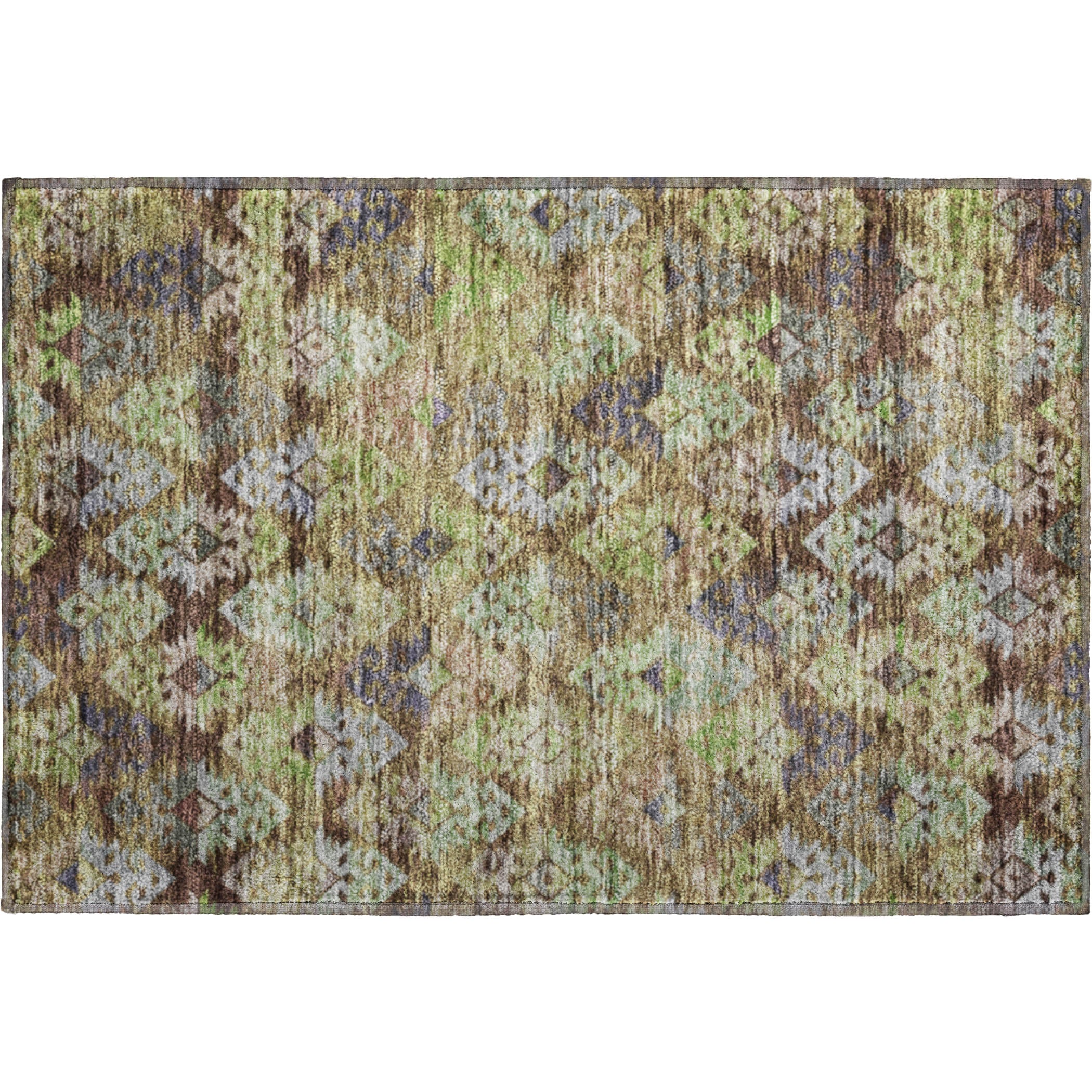 Bruges Machine Washable Transitional Brown Rug 1'8" x 2'6" #shape_Rectangle