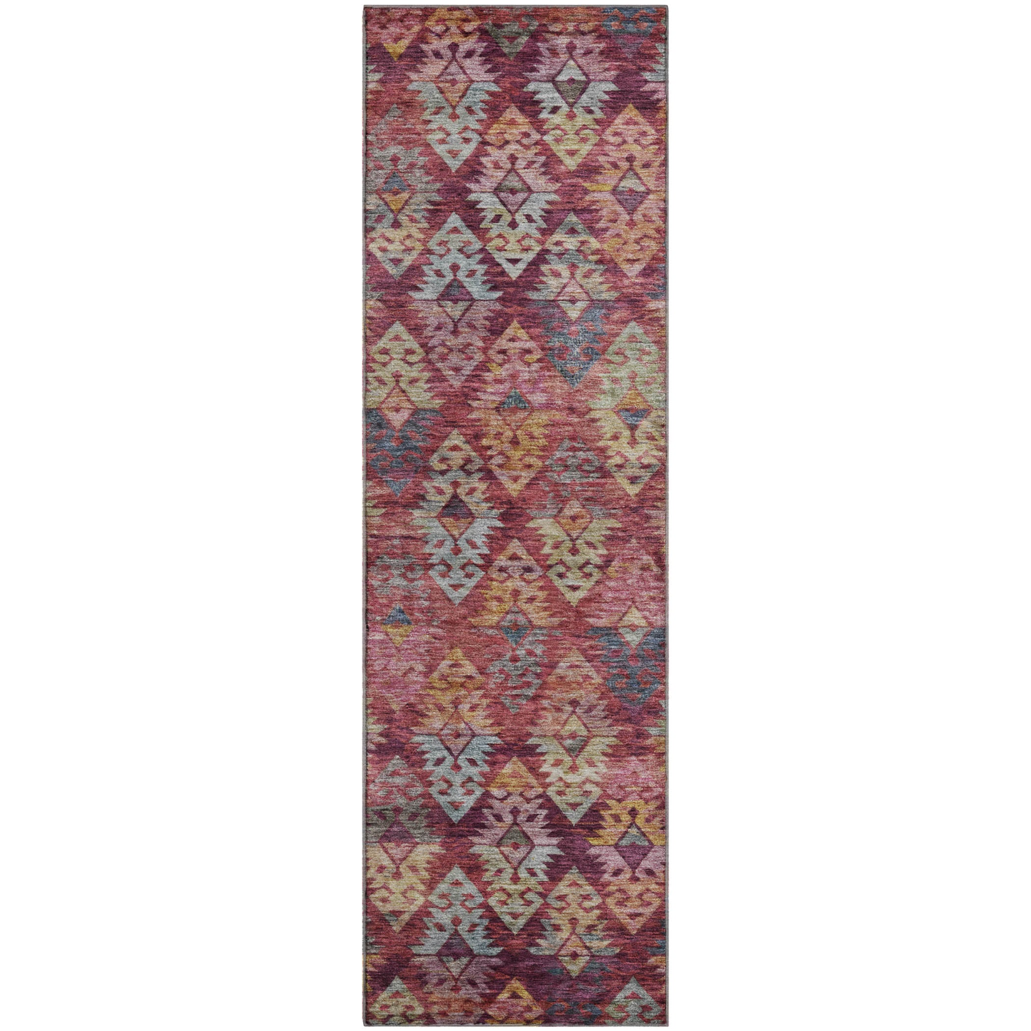 Bruges Machine Washable Transitional Paprika Orange Rug 2'3" x 7'6" #shape_Runner