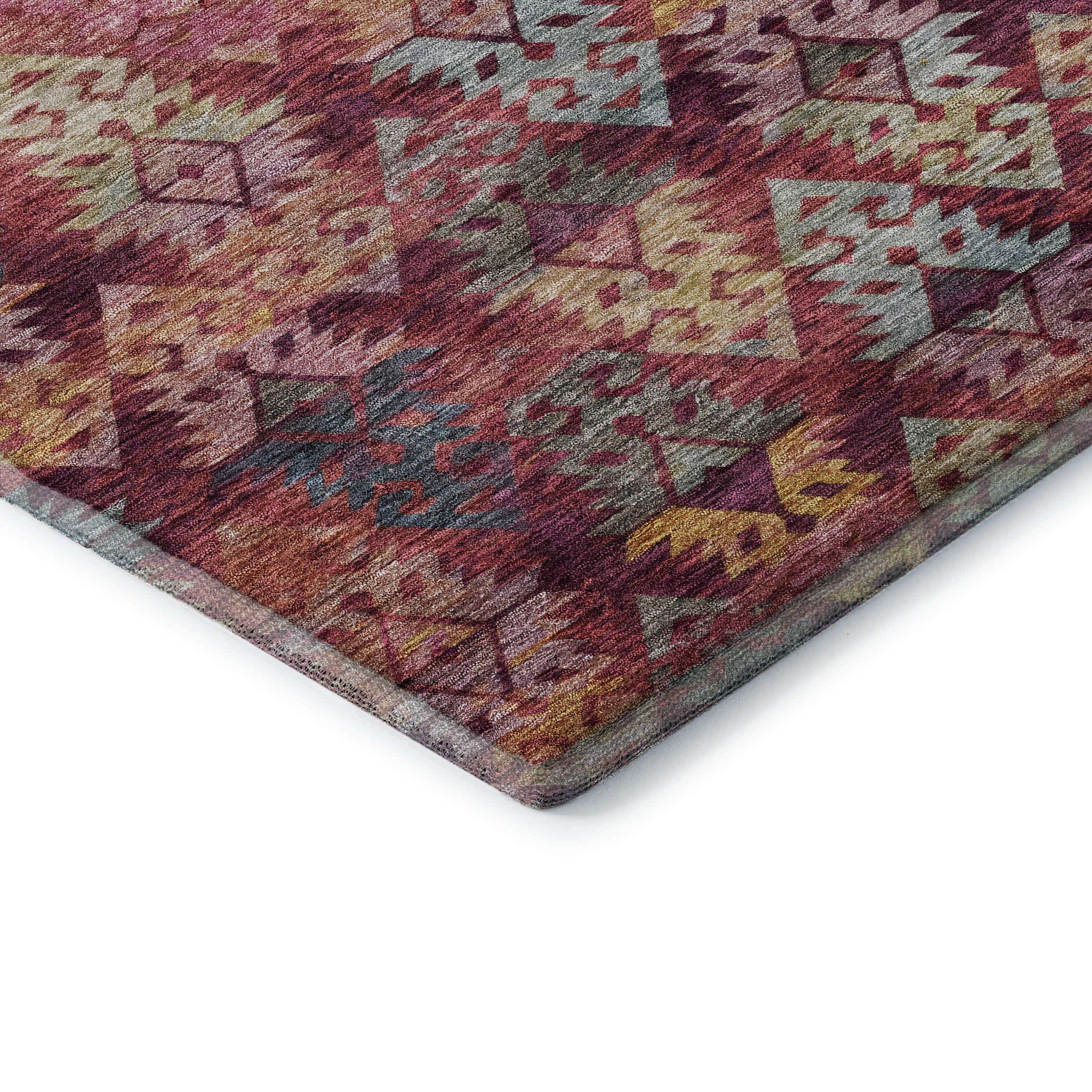 Bruges Machine Washable Transitional Paprika Orange Rug 1'8" x 2'6" #shape_Rectangle