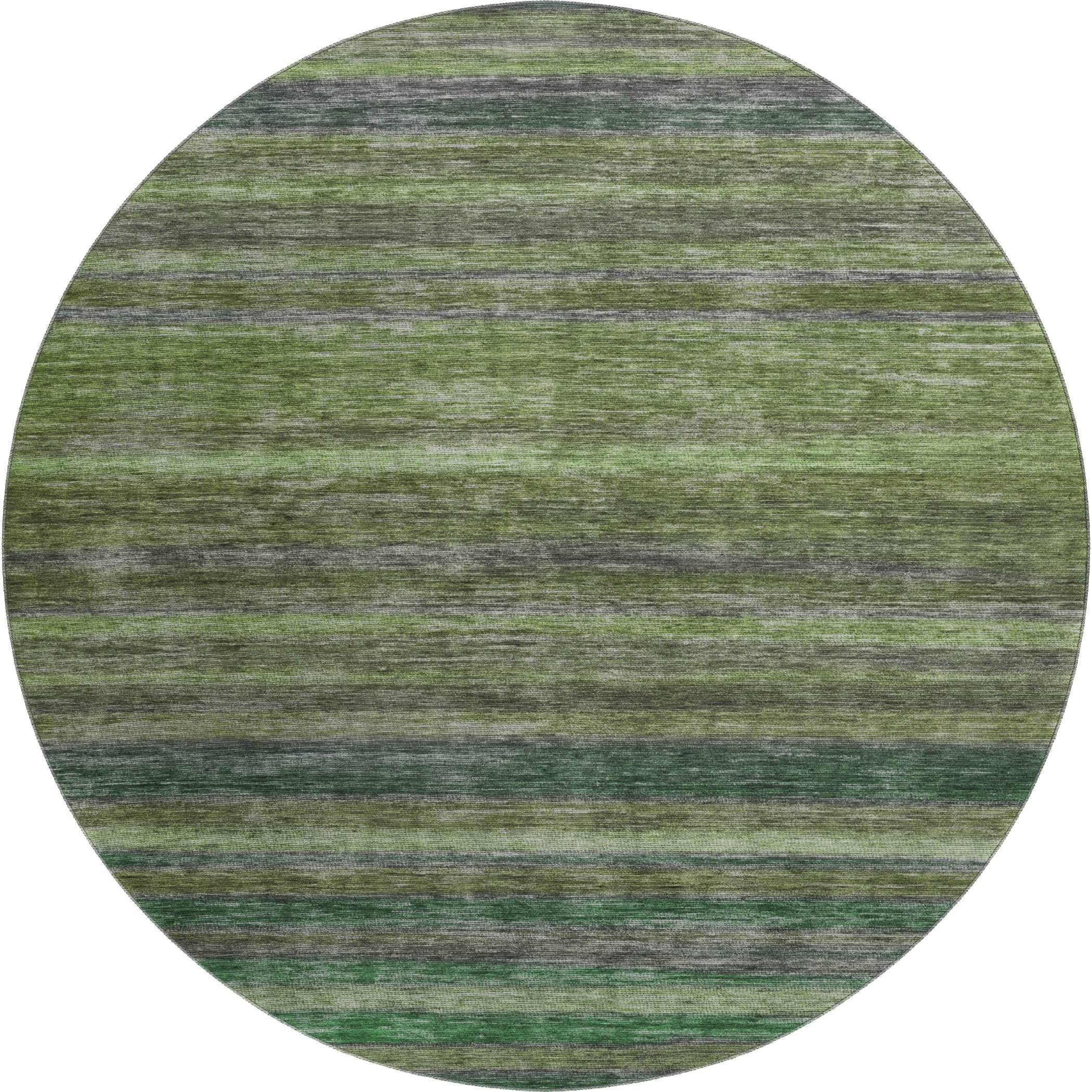 Athens Machine Washable Transitional Aloe Green Rug 8' x 8' #shape_Round